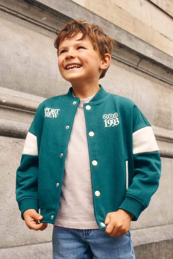 Oversized Sporty Bomber Donkergroen SHOEBY BOYS