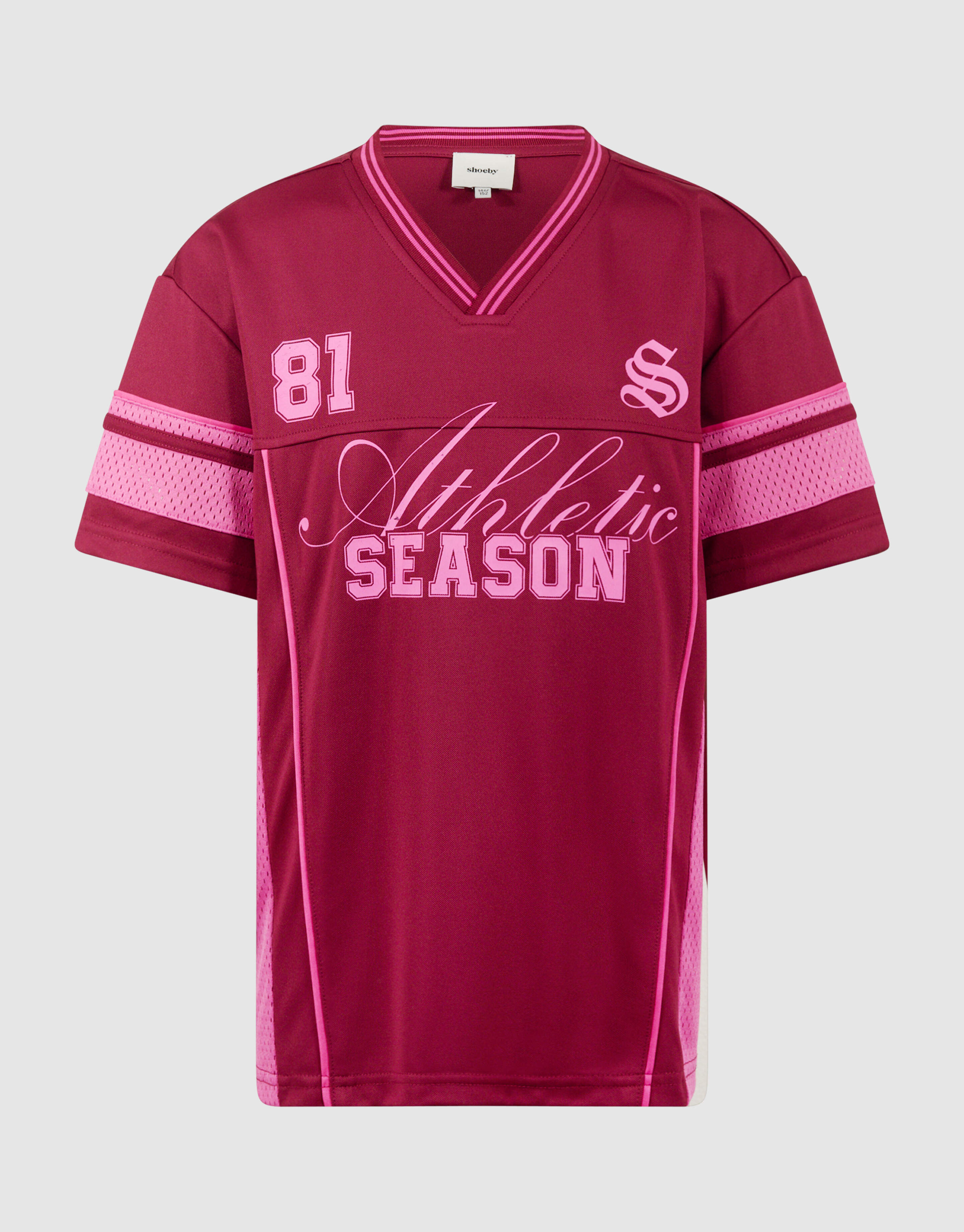 Baseball Mix T-shirt Donkerrood SHOEBY GIRLS