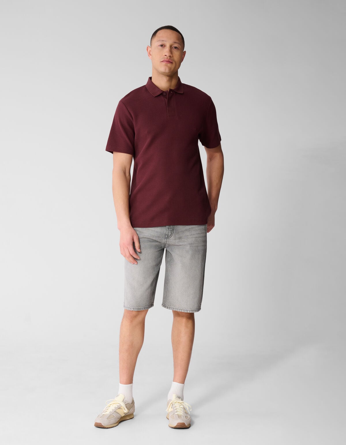 Relaxed Fit Denim Short Grijs SHOEBY MEN