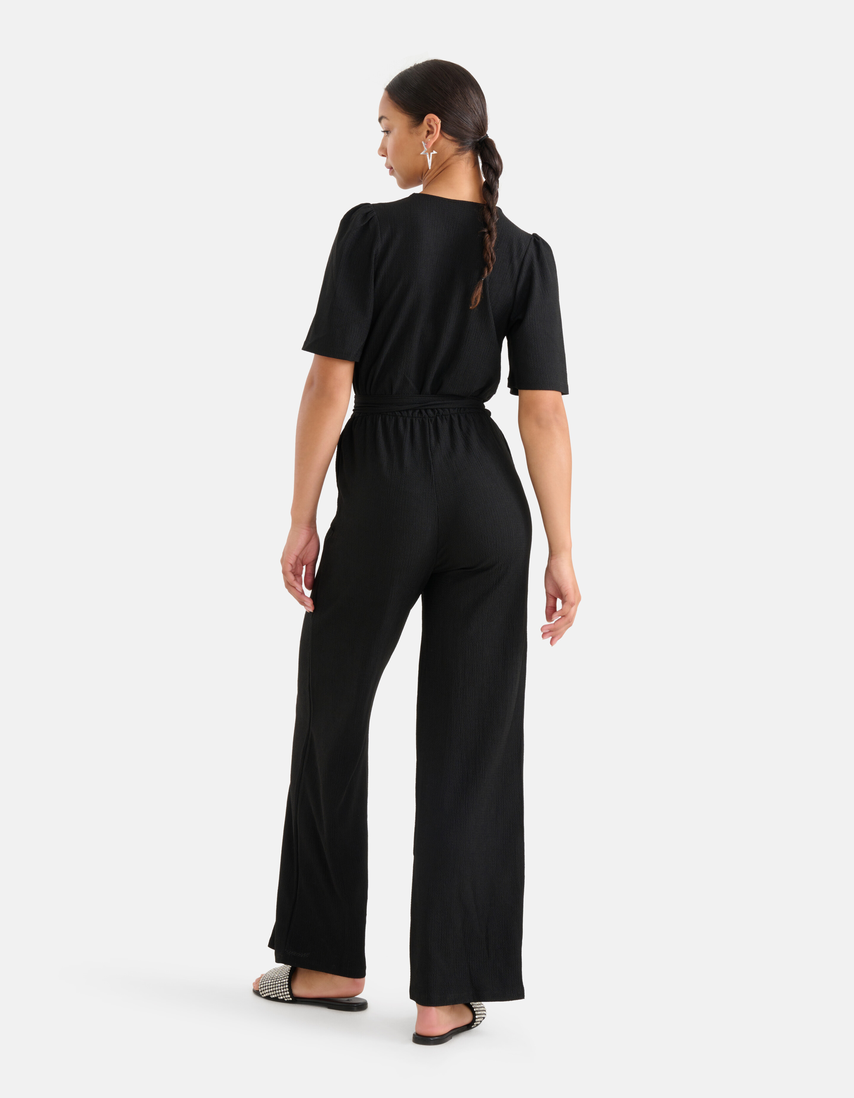 Crinkle Jumpsuit Zwart SHOEBY WOMEN