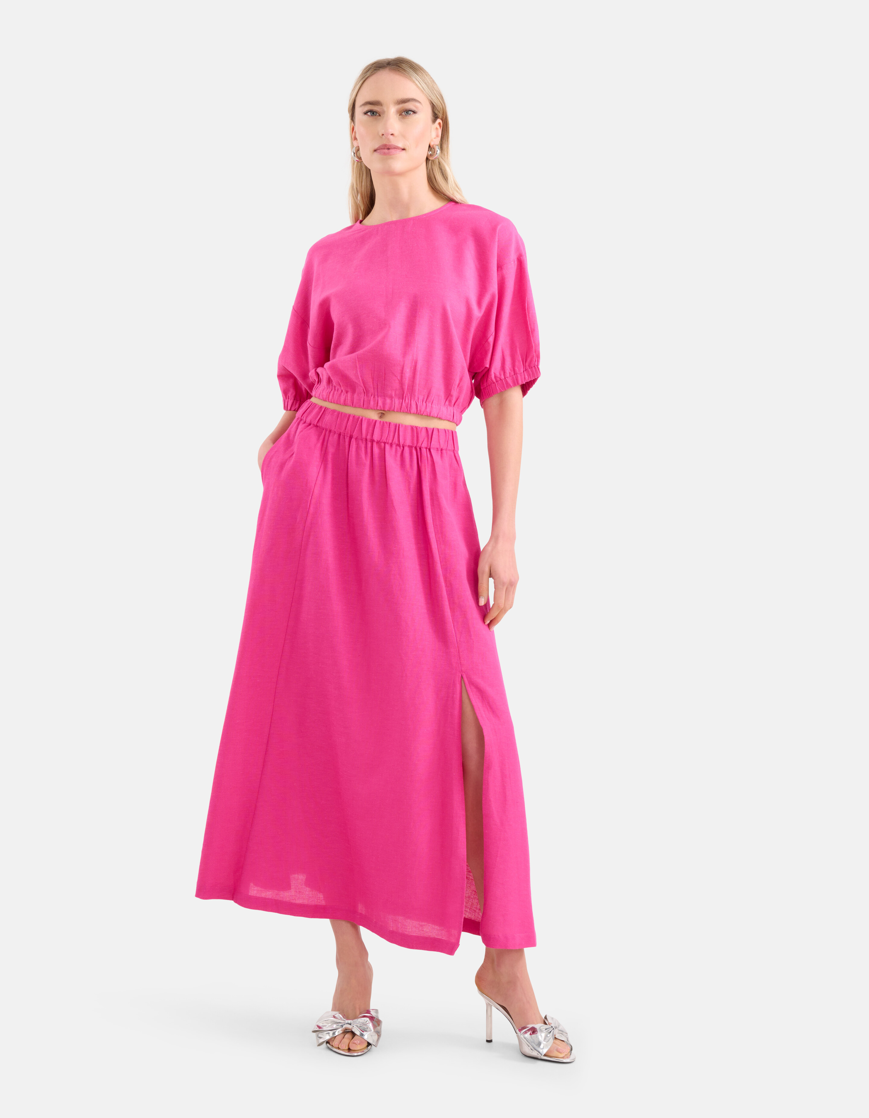 Linnen Maxi Rok Roze SHOEBY WOMEN