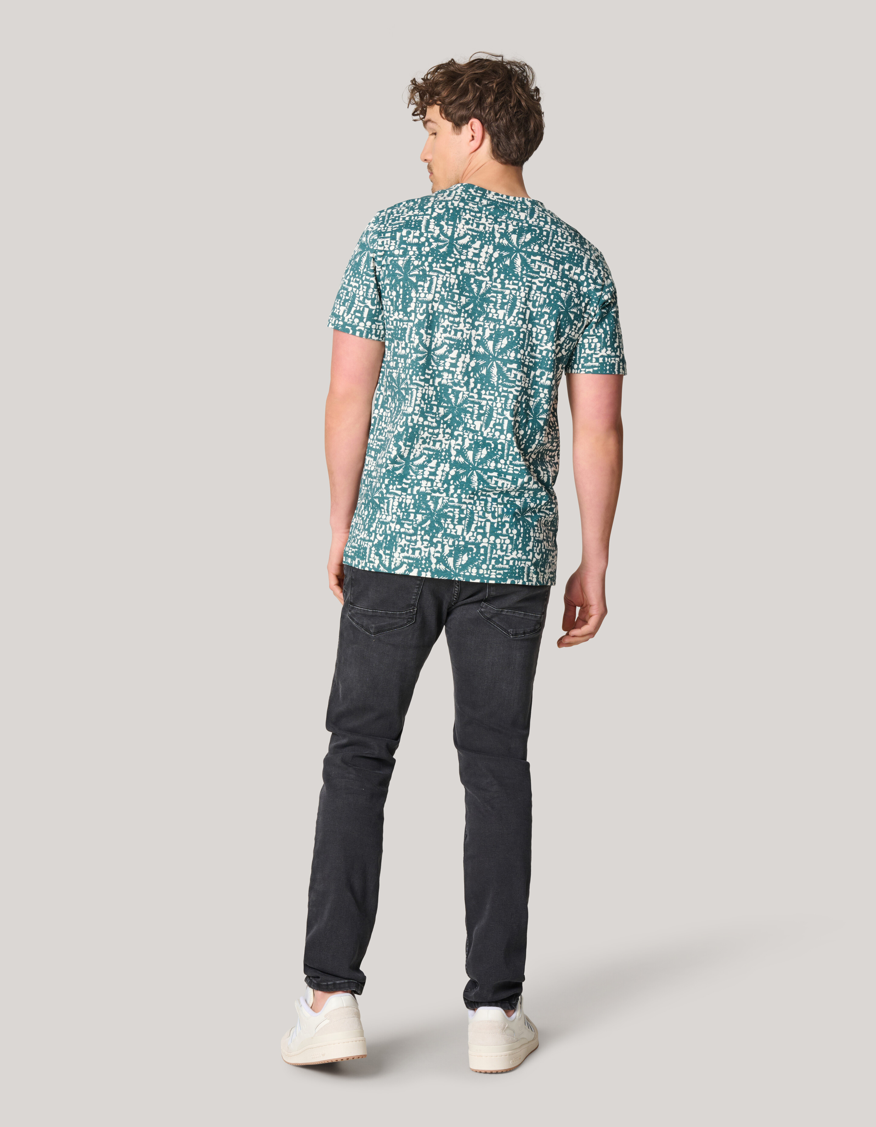 Printed T-shirt Turquoise SHOEBY MEN