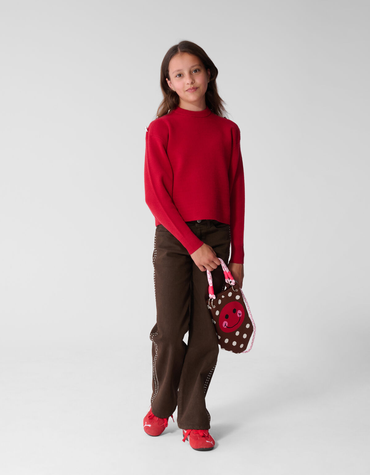 Fancy Button Trui Rood SHOEBY GIRLS
