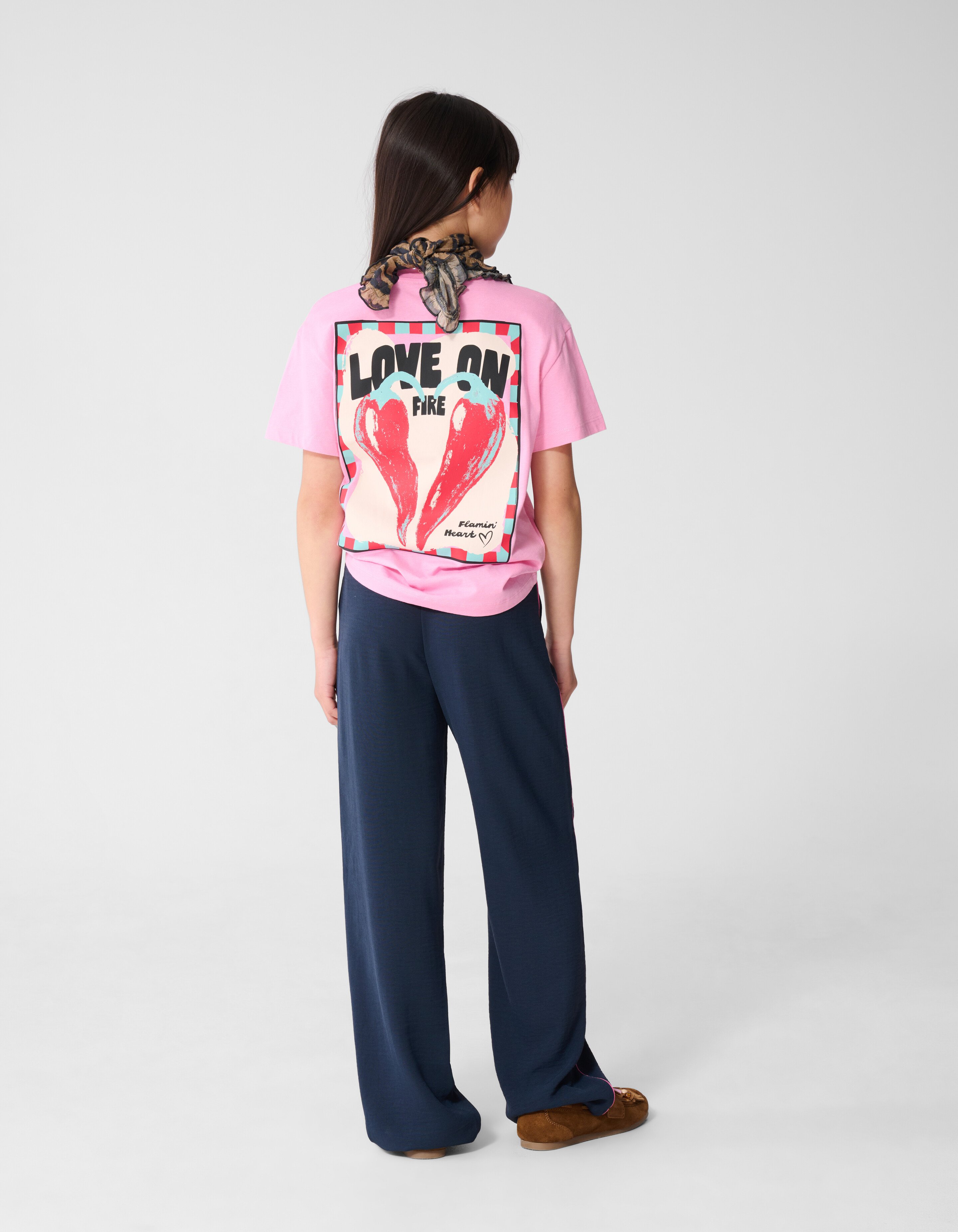 Flamin Heart Artwork T-shirt Roze SHOEBY GIRLS