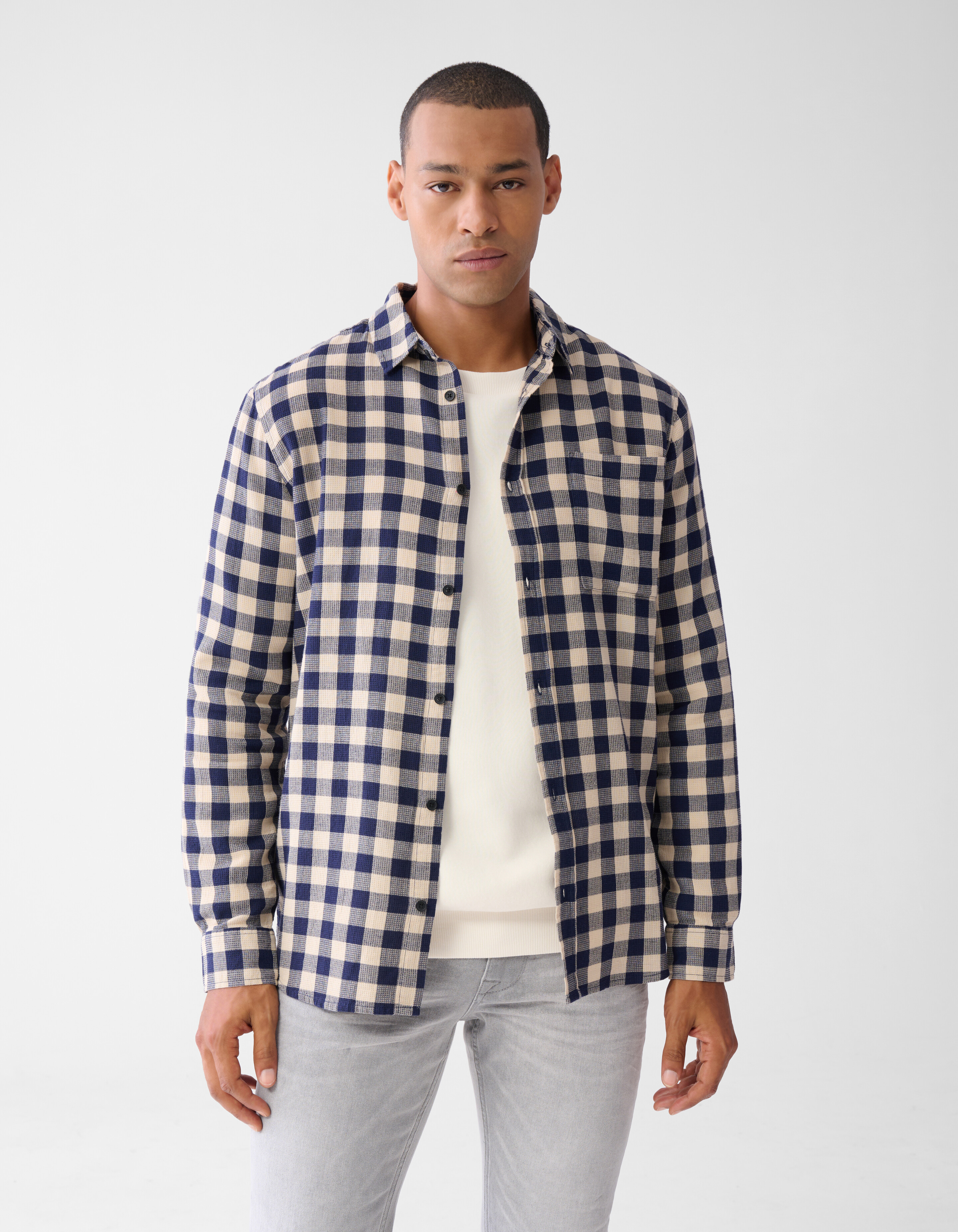 Geblokt Overhemd Donkerblauw SHOEBY MEN