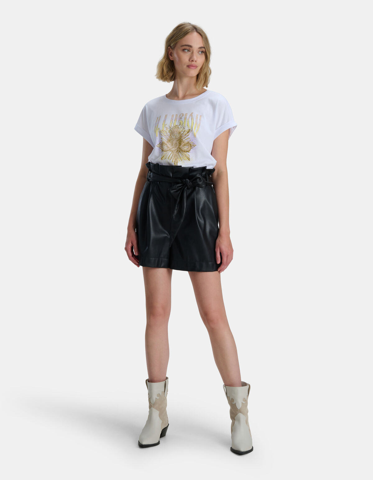 Illusion T-shirt Wit SHOEBY WOMEN