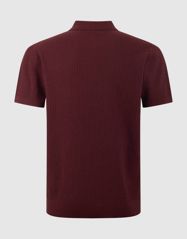 Gebreid Zip Polo Donkerrood SHOEBY MEN