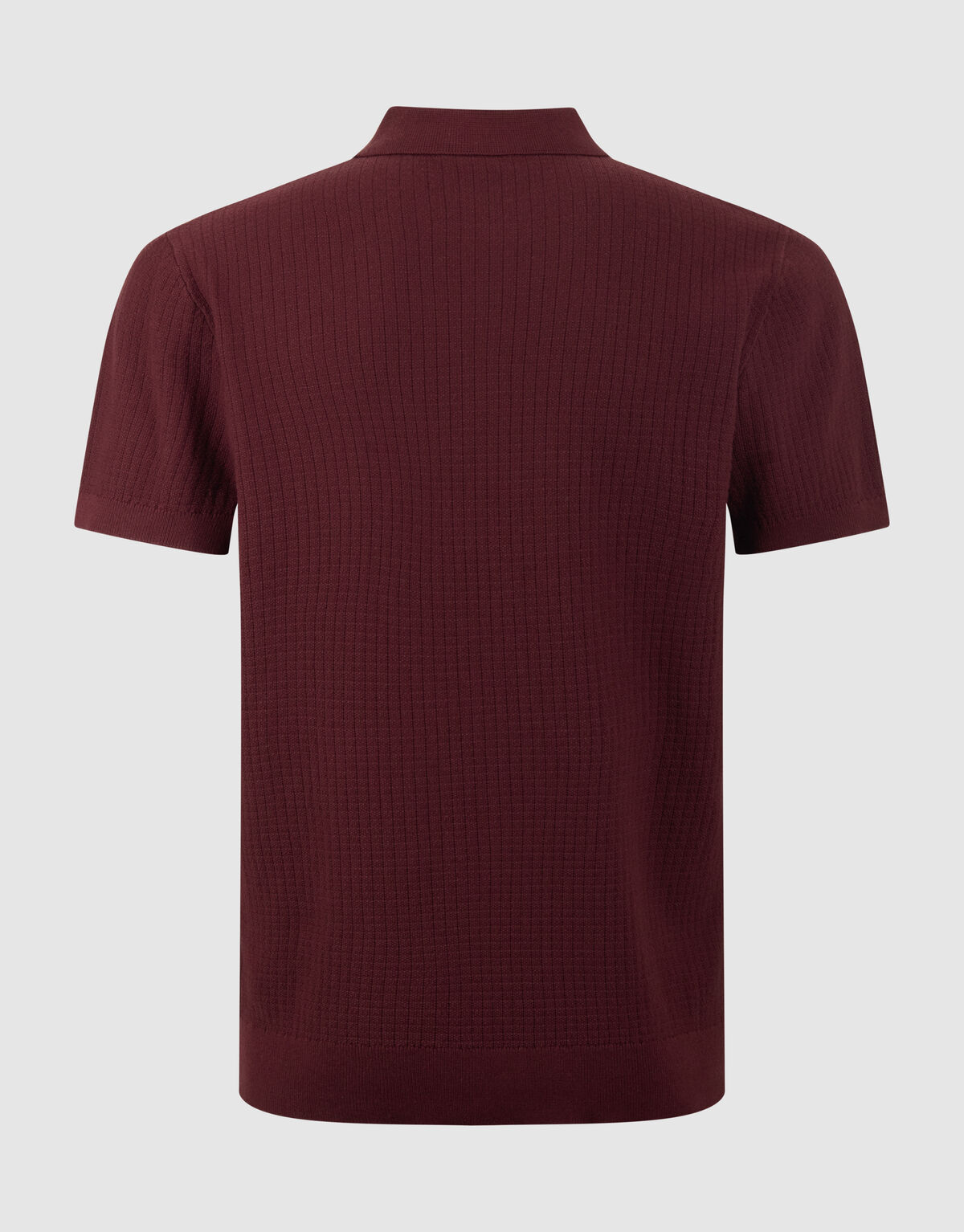 Gebreid Zip Polo Donkerrood SHOEBY MEN