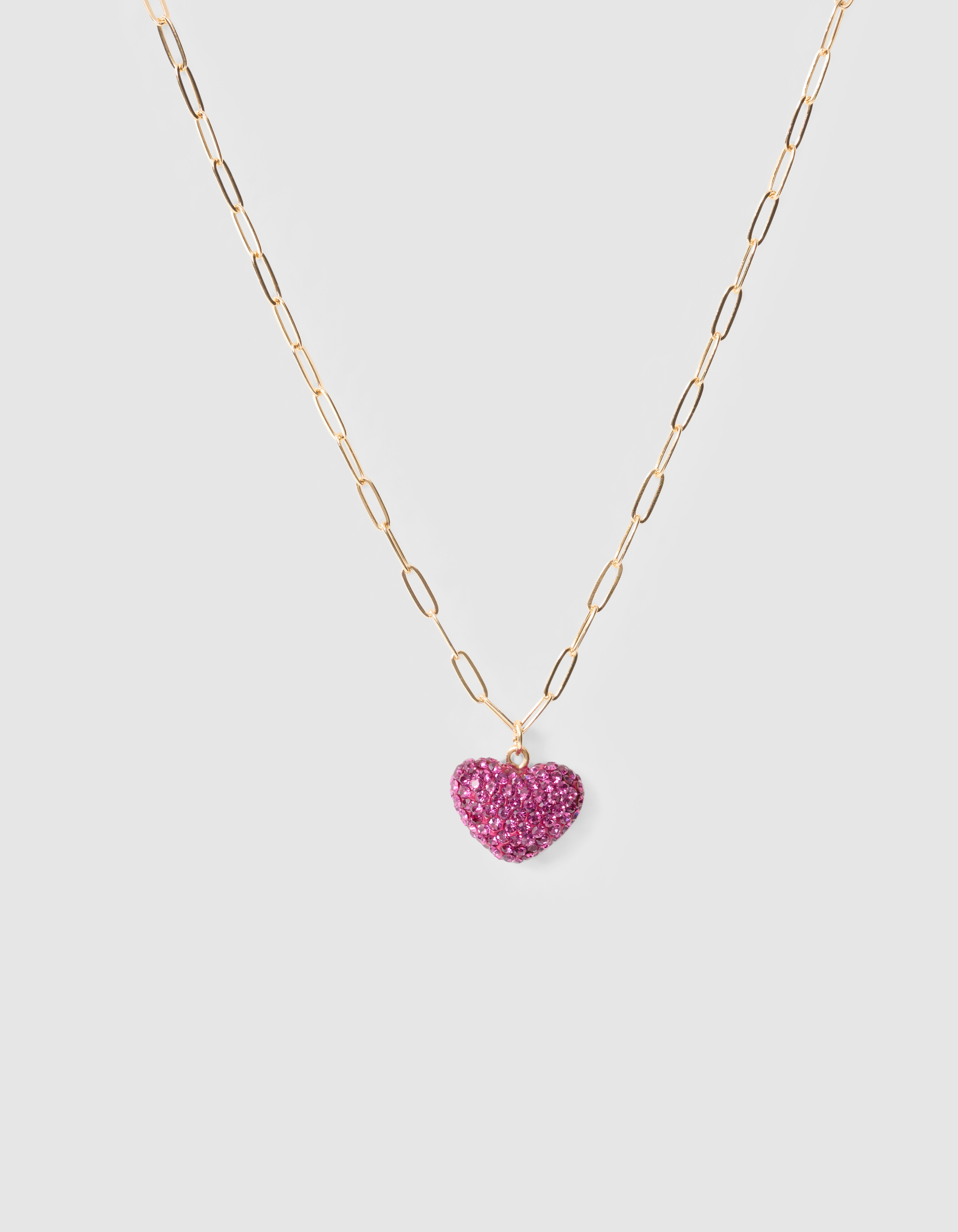 Strass Heart Ketting Roze SHOEBY ACCESSOIRES