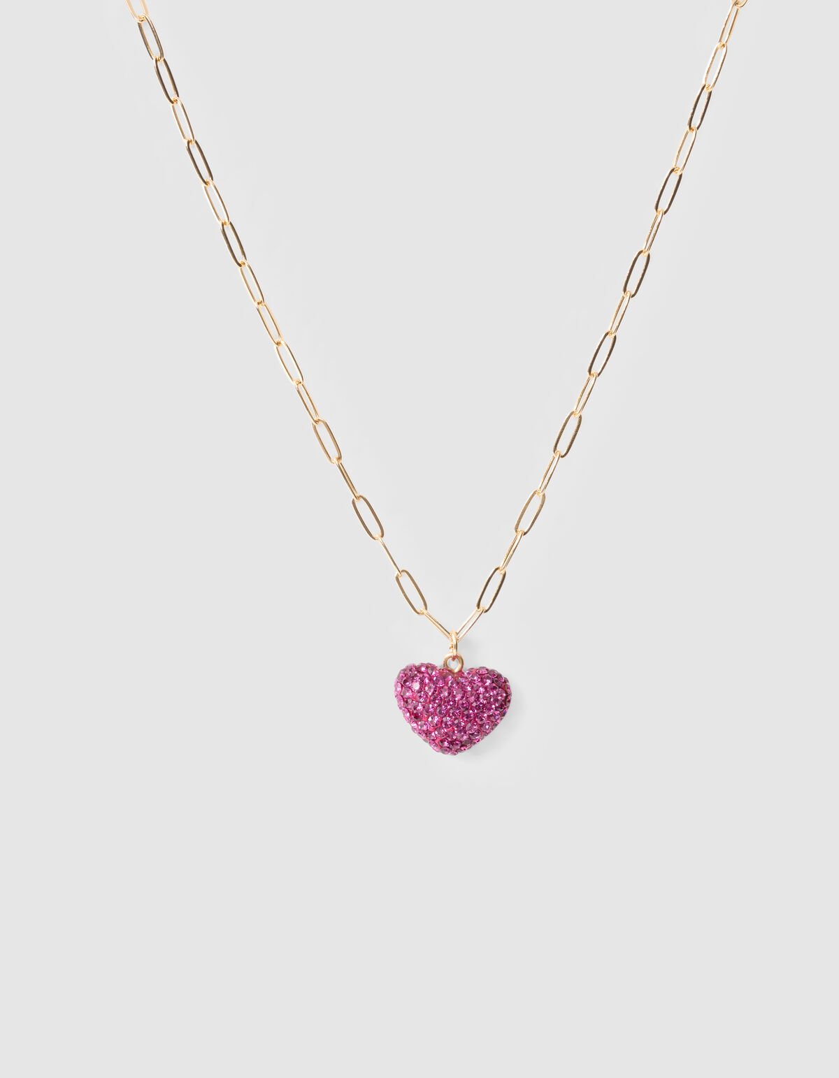 Strass Heart Ketting Roze SHOEBY ACCESSOIRES