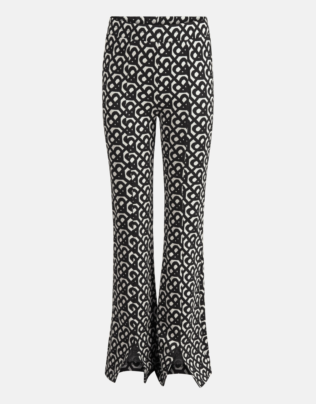 Monogram Flared Broek Zwart SHOEBY GIRLS
