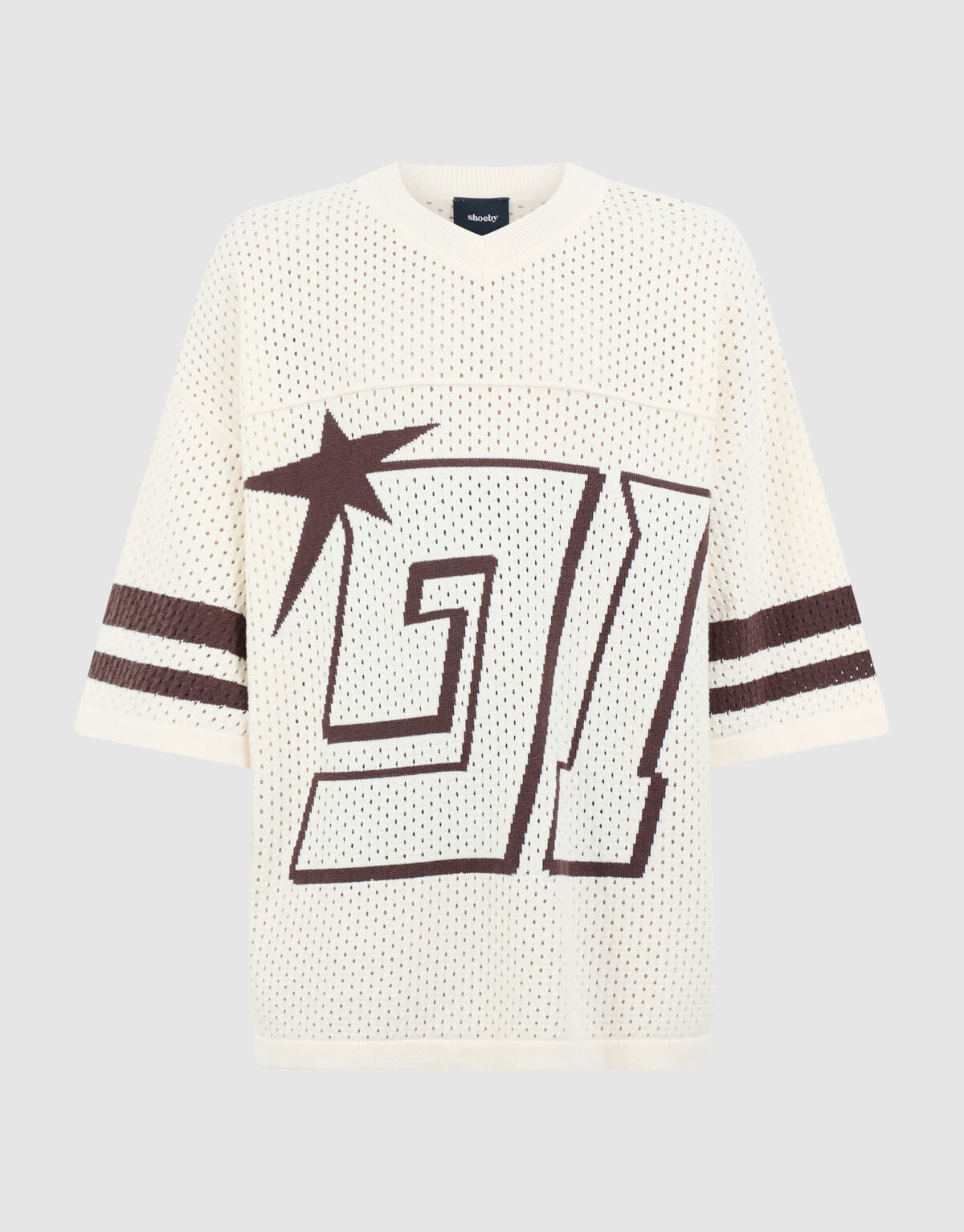 Sporty Mesh T-shirt Gebroken Wit SHOEBY BOYS