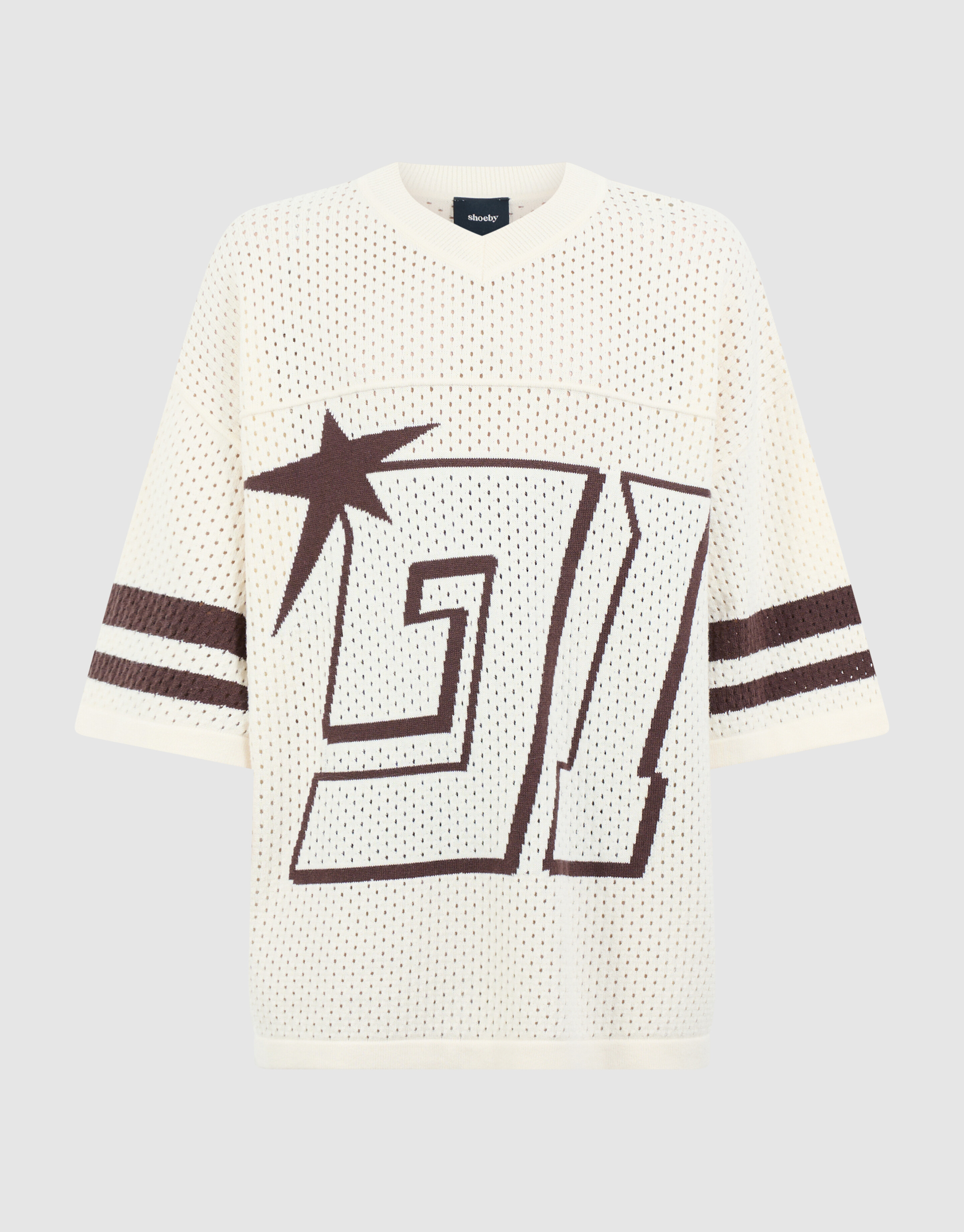 Sporty Mesh T-shirt Gebroken Wit SHOEBY BOYS