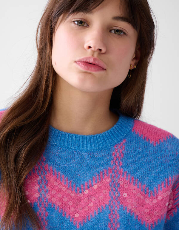 Sequin Trui Blauw SHOEBY GIRLS