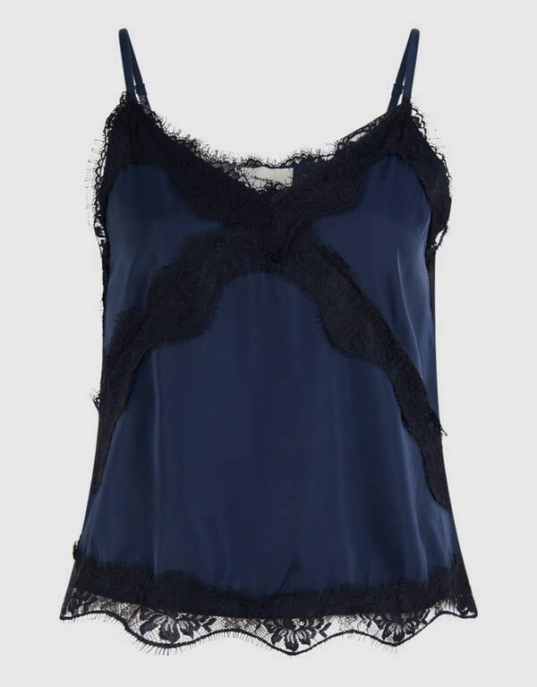 Kanten Top Donkerblauw SHOEBY WOMEN