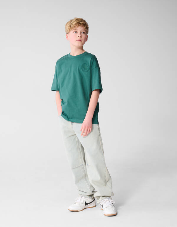 Embroidery Artwork T-shirt Donkergroen SHOEBY BOYS