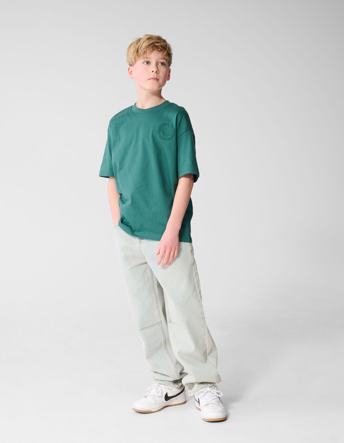 Embroidery Artwork T-shirt Donkergroen SHOEBY BOYS