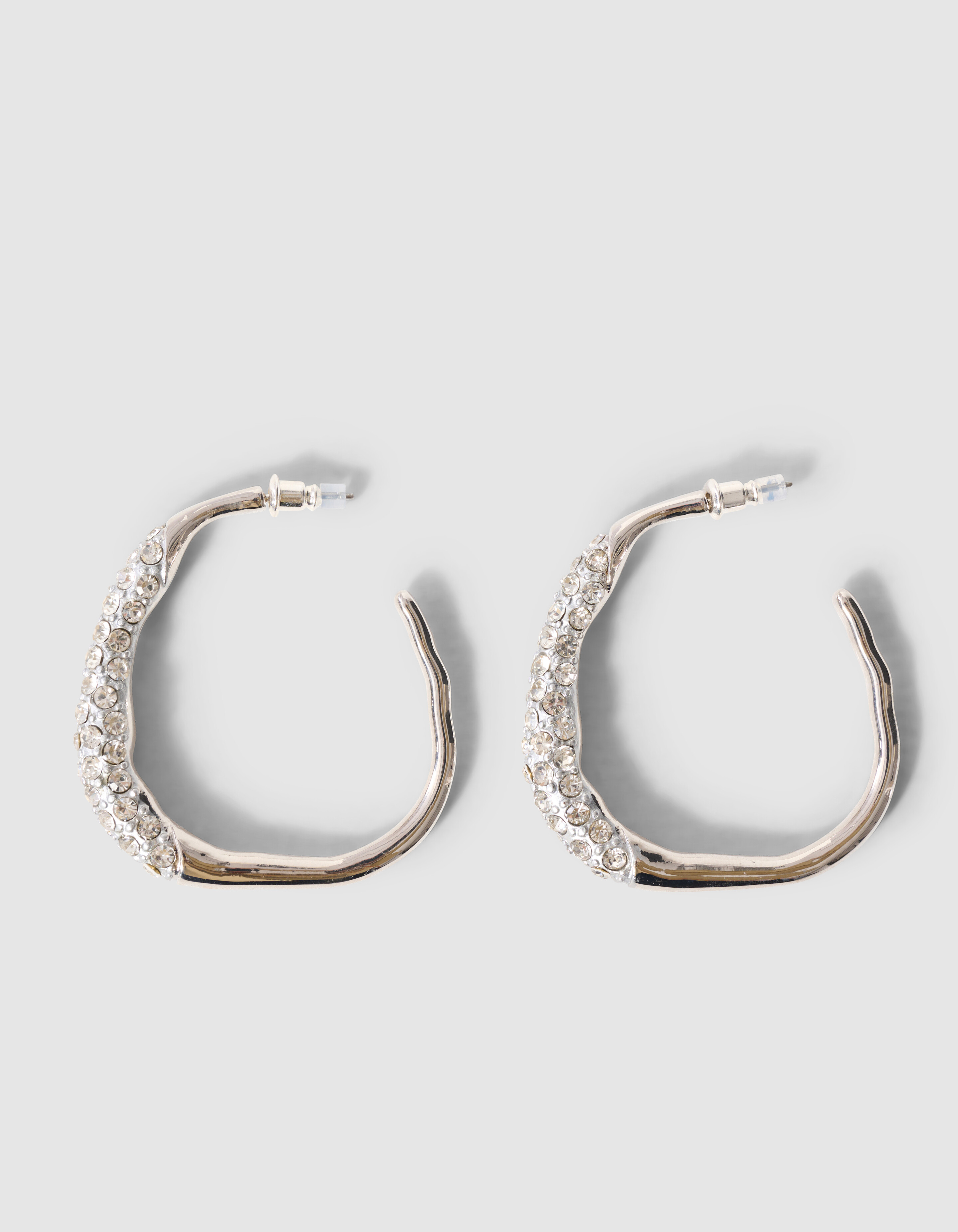 Strass Oorringen Zilver SHOEBY ACCESSOIRES