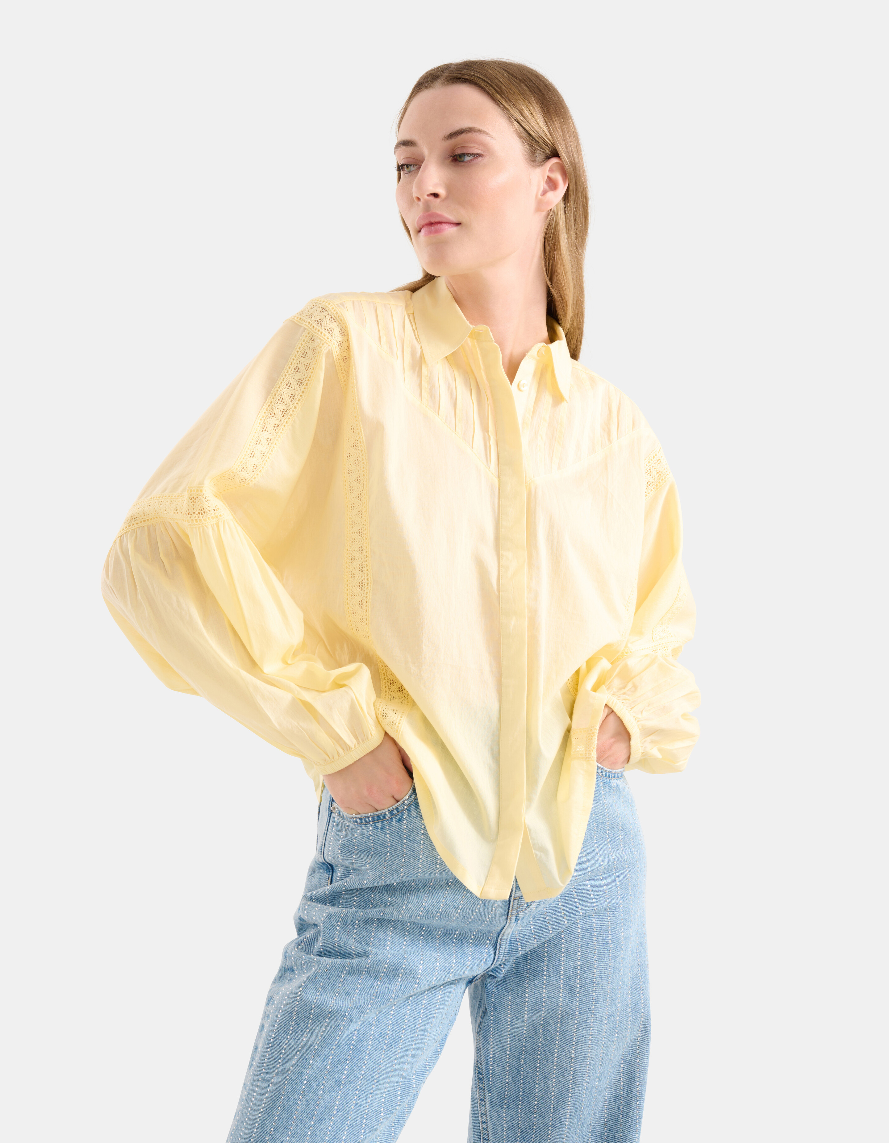 Embroidery Blouse Lichtgeel SHOEBY WOMEN