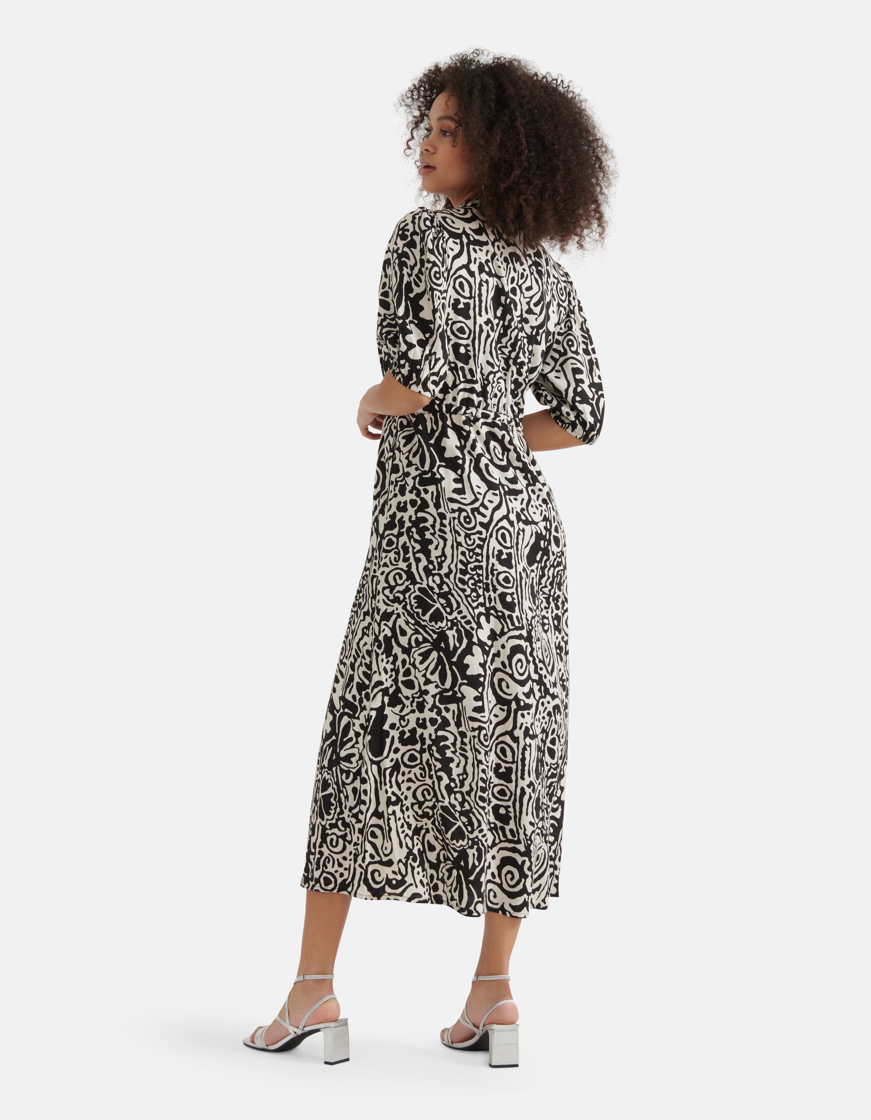 Printed Jurk Zwart/Wit SHOEBY WOMEN