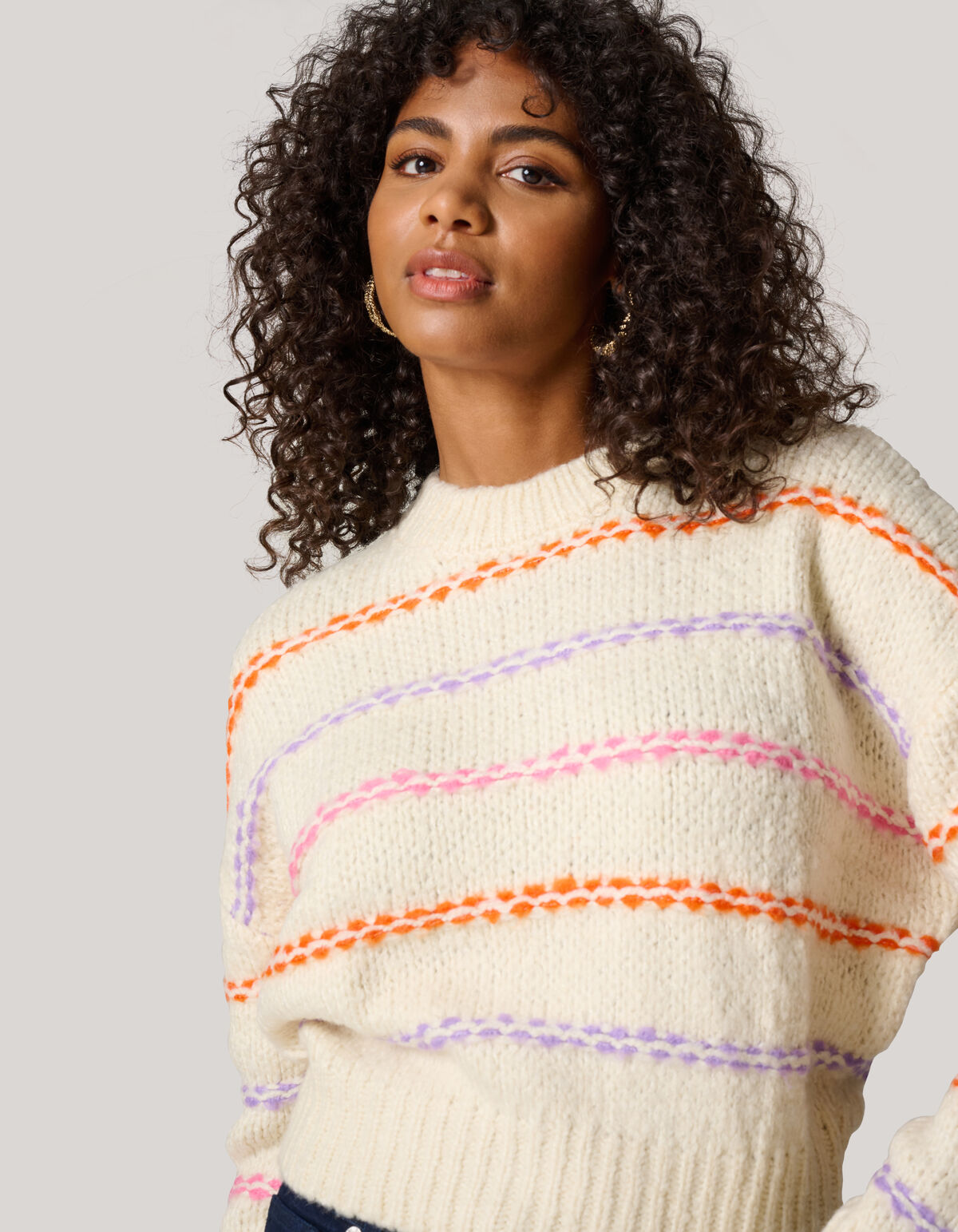 Fun Stripe Trui Gebroken Wit SHOEBY WOMEN