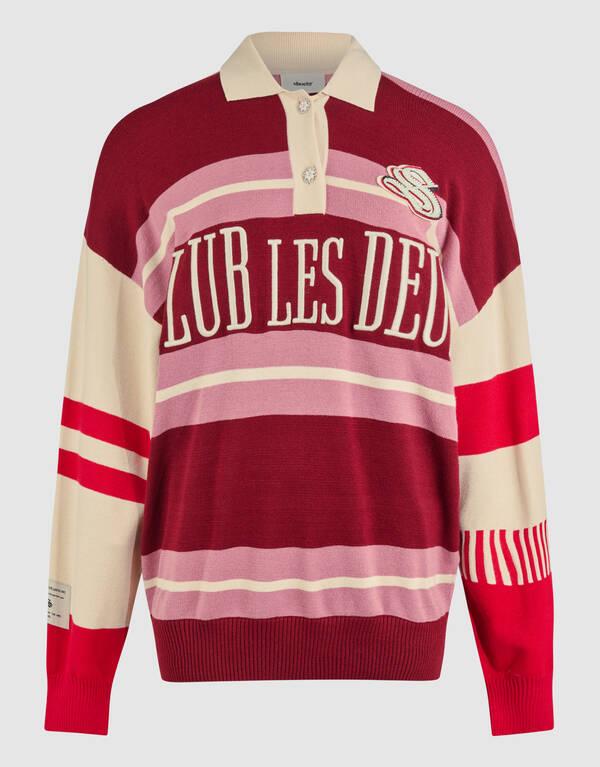 Oversized Rugby Knit Trui Roze SHOEBY WOMEN