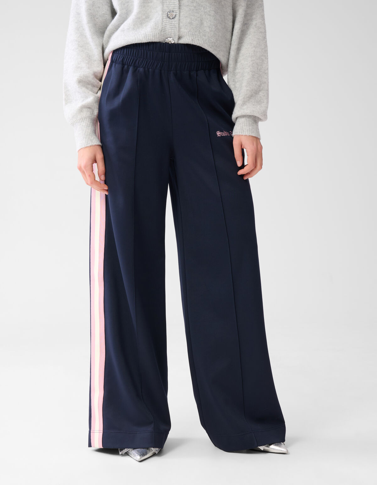 Sporty Wide Leg Broek Donkerblauw SHOEBY WOMEN