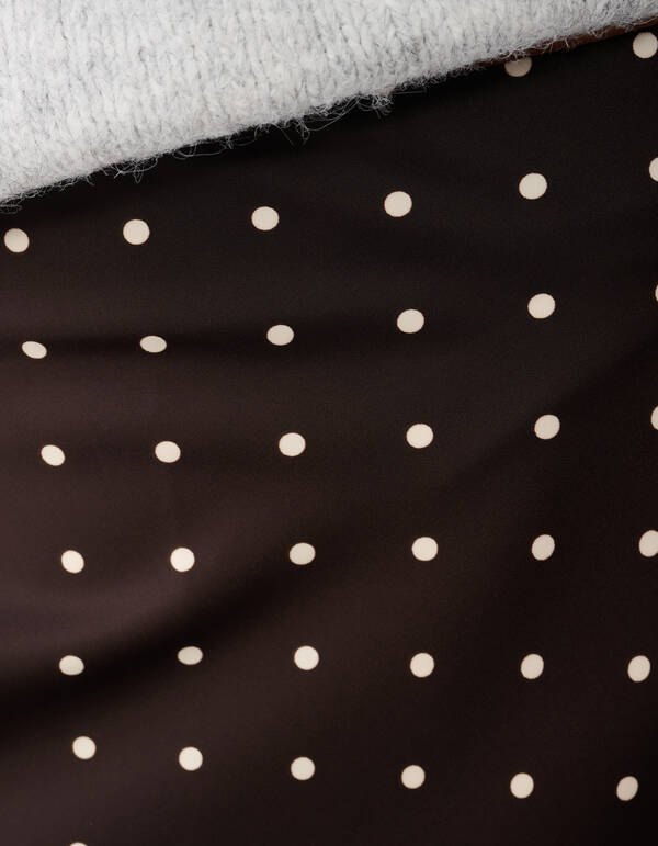 Satijnen Polkadot Maxi Rok Donkerbruin SHOEBY WOMEN