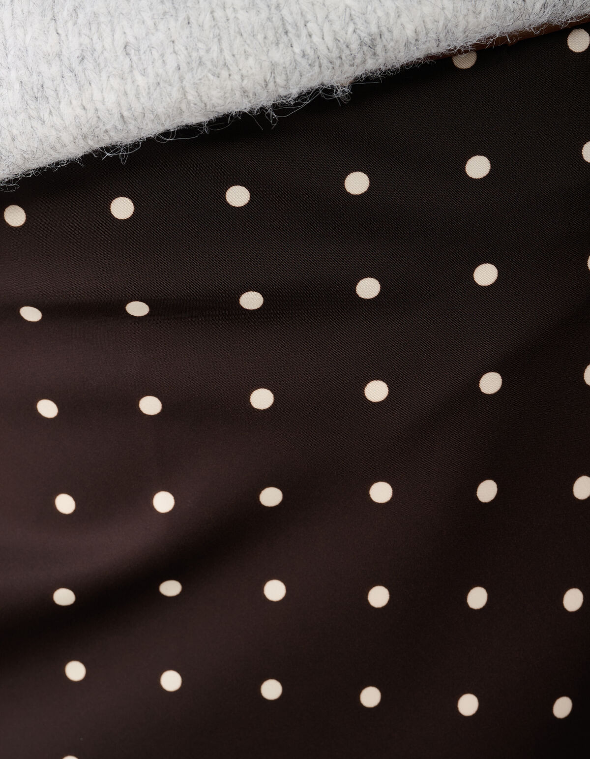 Satijnen Polkadot Maxi Rok Donkerbruin SHOEBY WOMEN