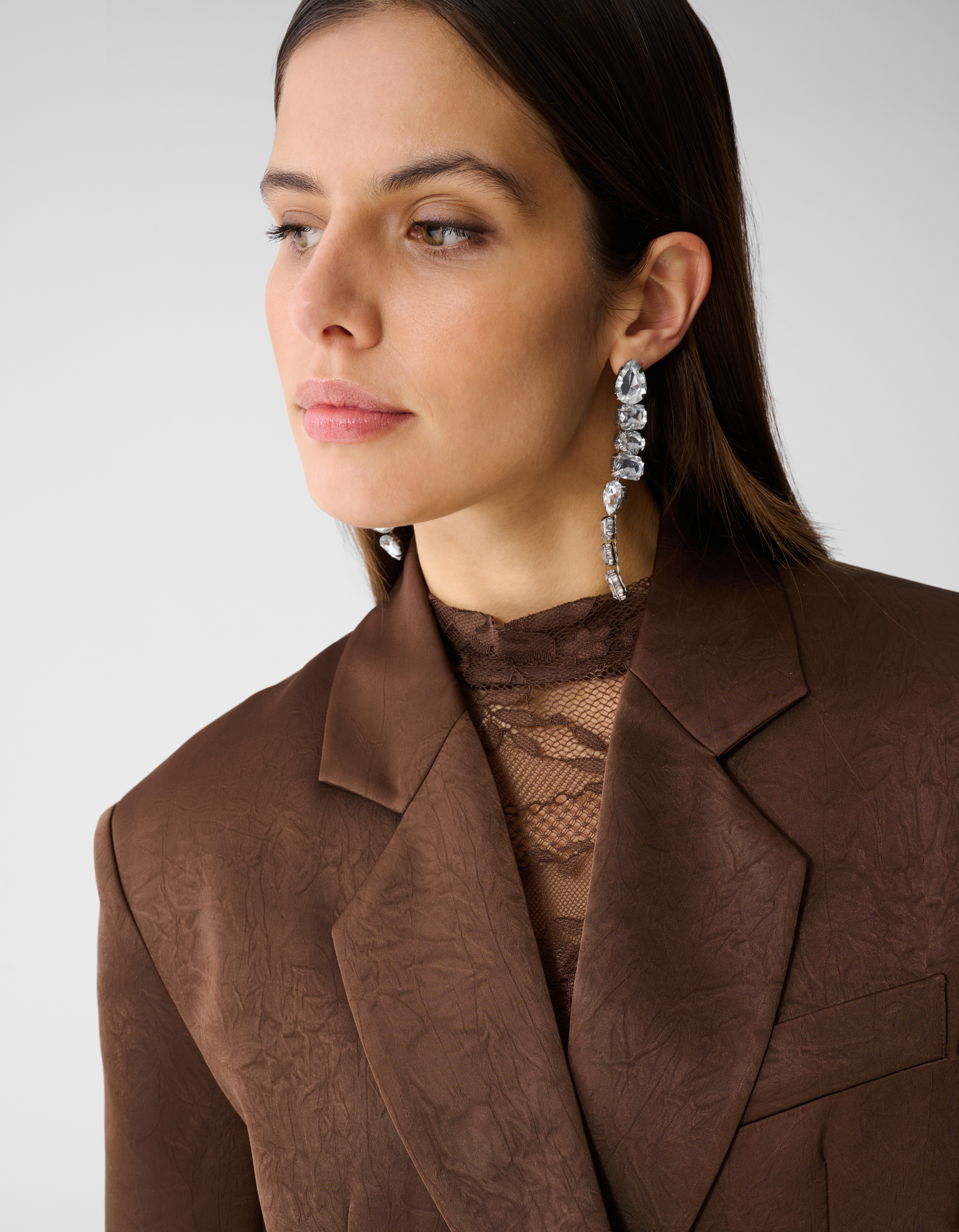 Short Sleeve Blazer Donkerbruin SHOEBY WOMEN