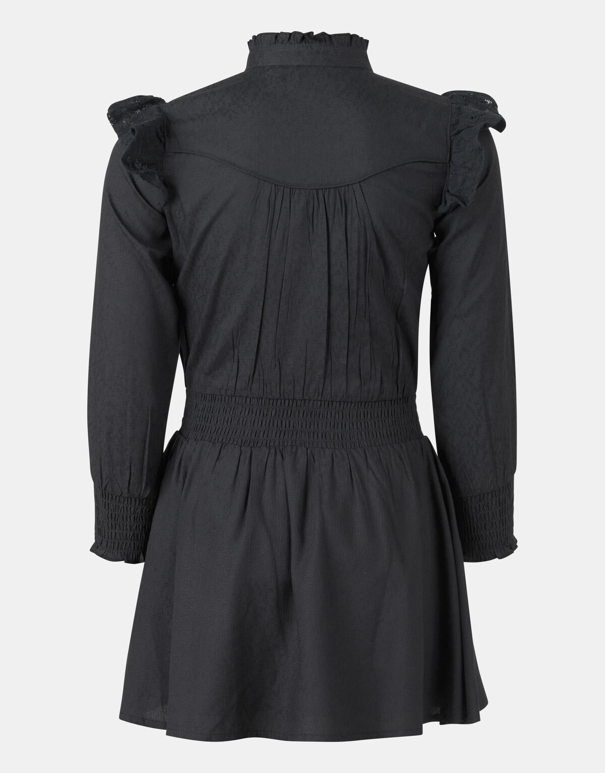 Kanten Ruffle Jurk Donkergrijs SHOEBY GIRLS