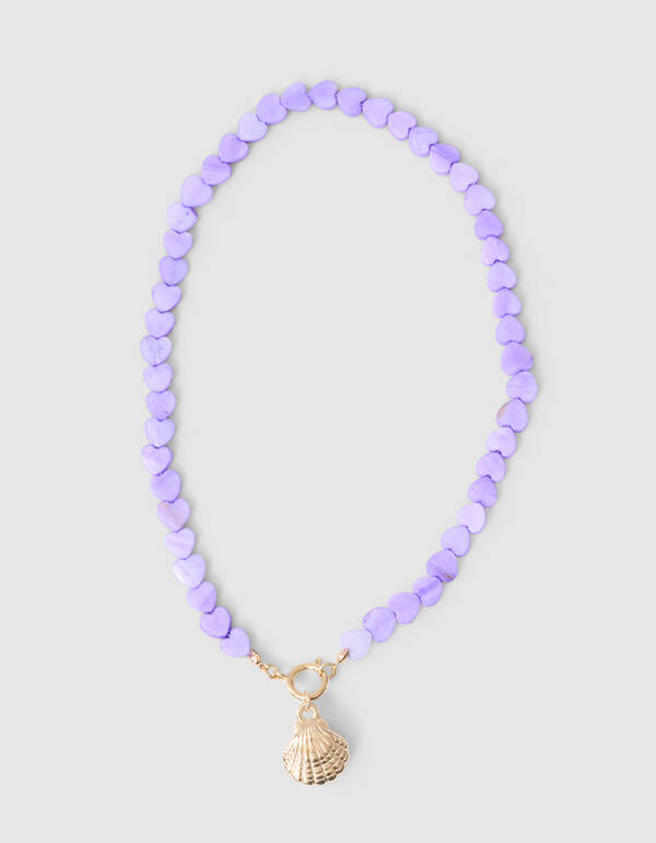 Parel Heart Ketting Paars SHOEBY ACCESSOIRES