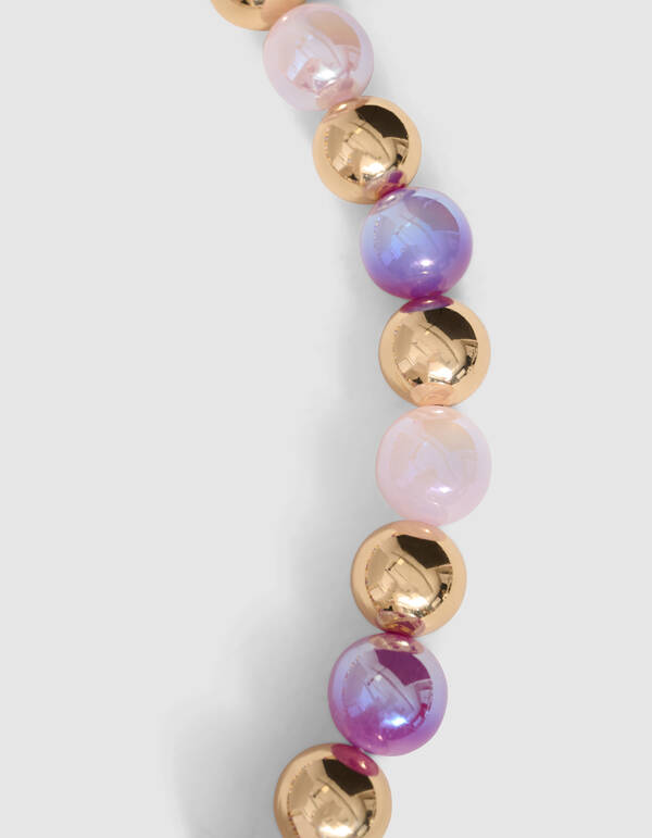 Crazy Color Beaded Ketting Goud SHOEBY ACCESSOIRES