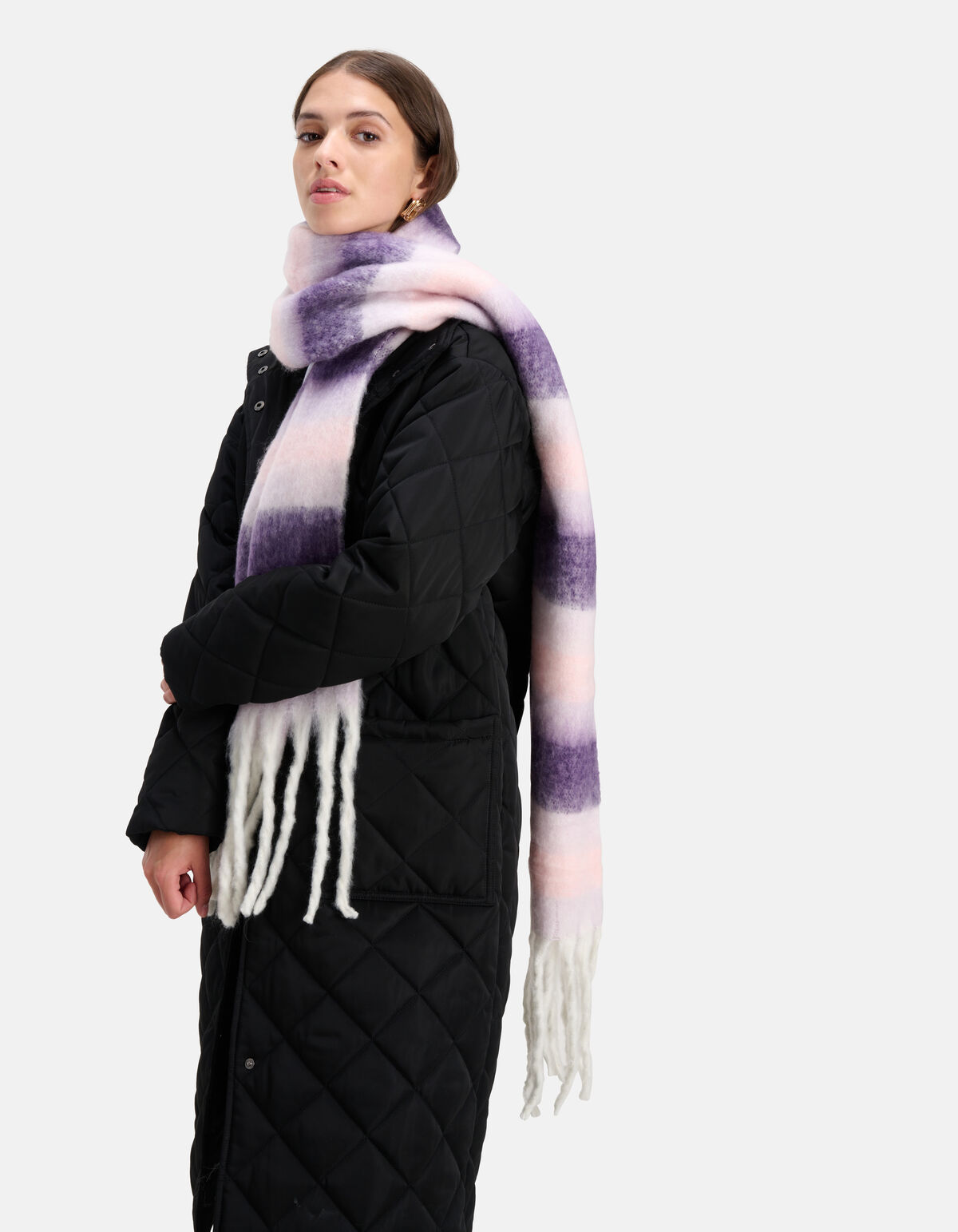 Paarse Gestreepte Sjaal SHOEBY ACCESSOIRES