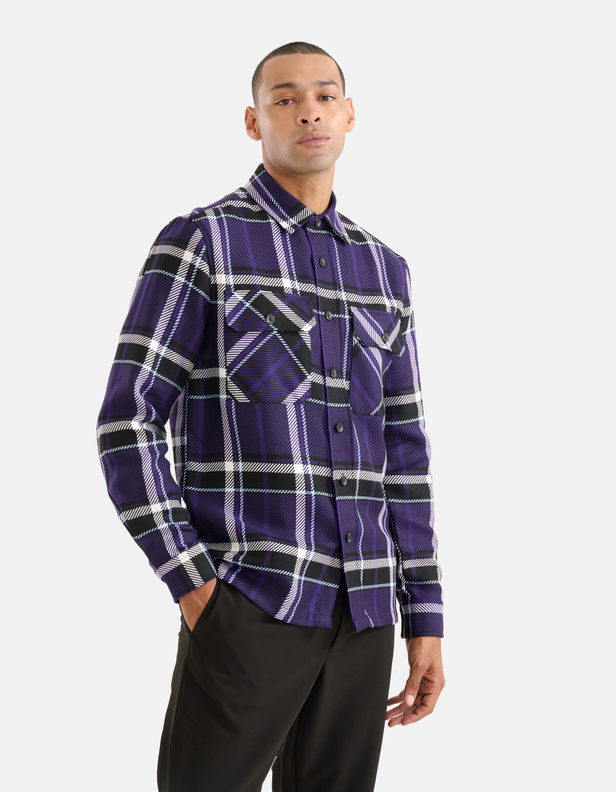 Ruiten Overshirt Paars SHOEBY MEN