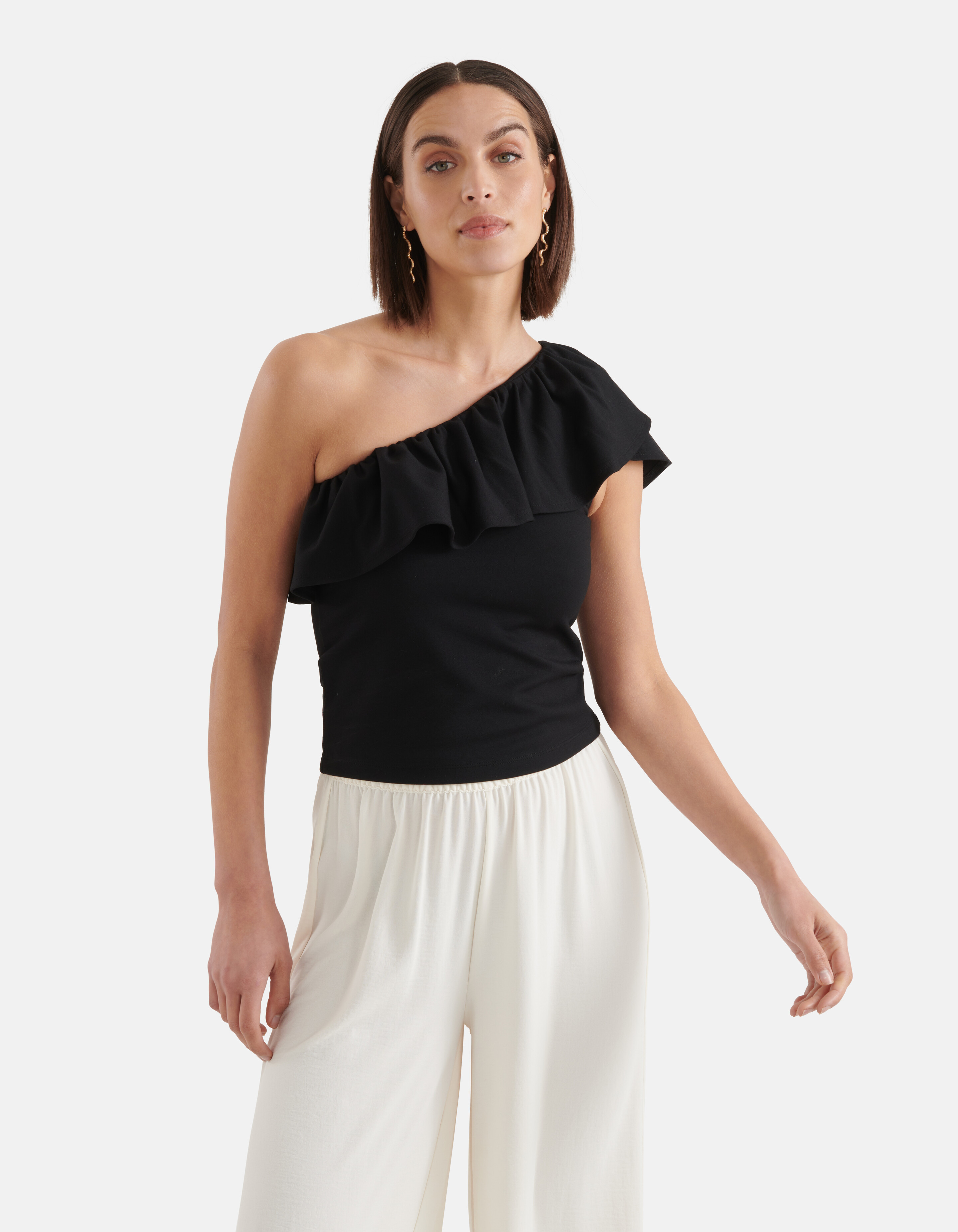 Ruffle Top Zwart SHOEBY WOMEN