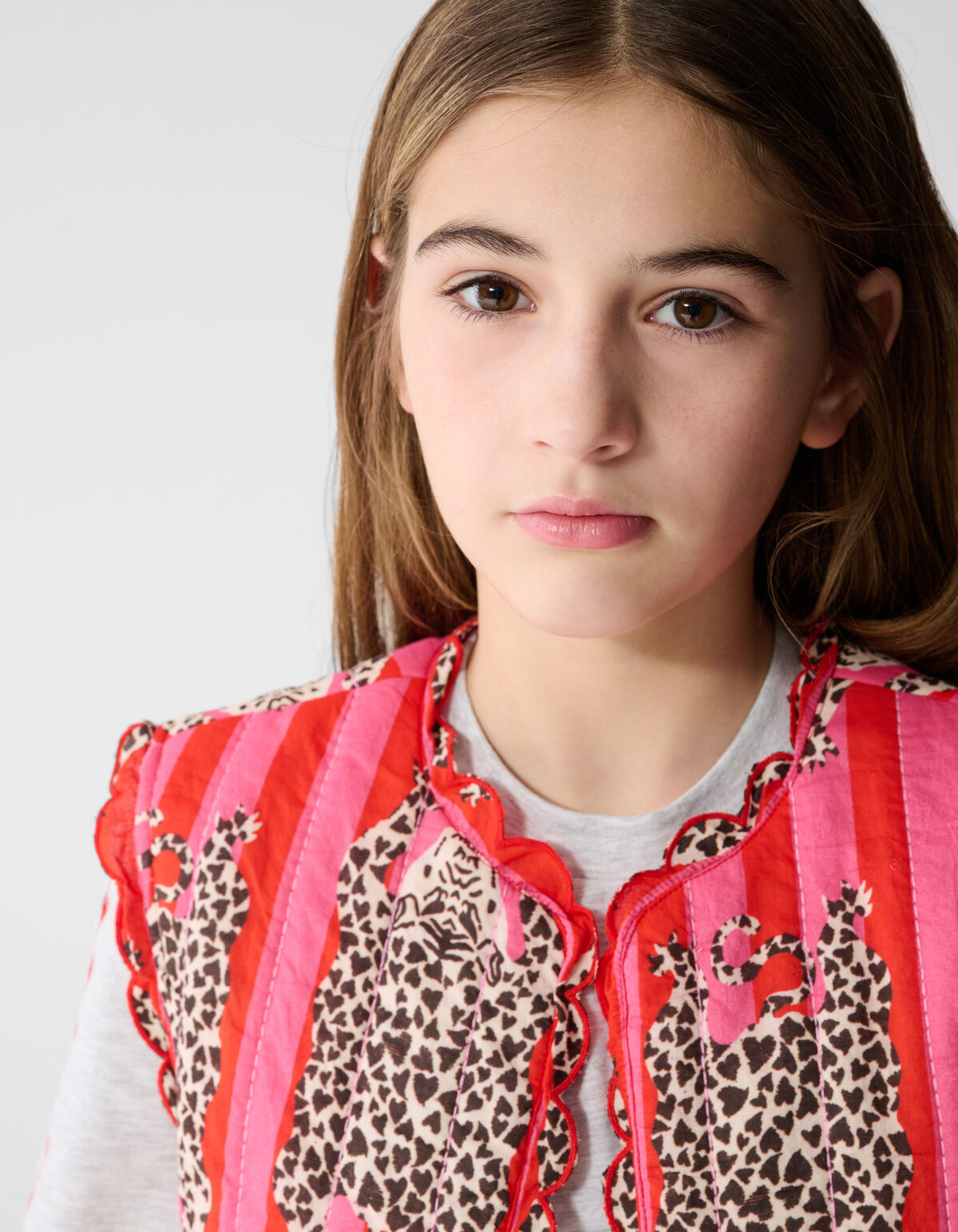 Quilted Leopard Gilet Roze SHOEBY GIRLS