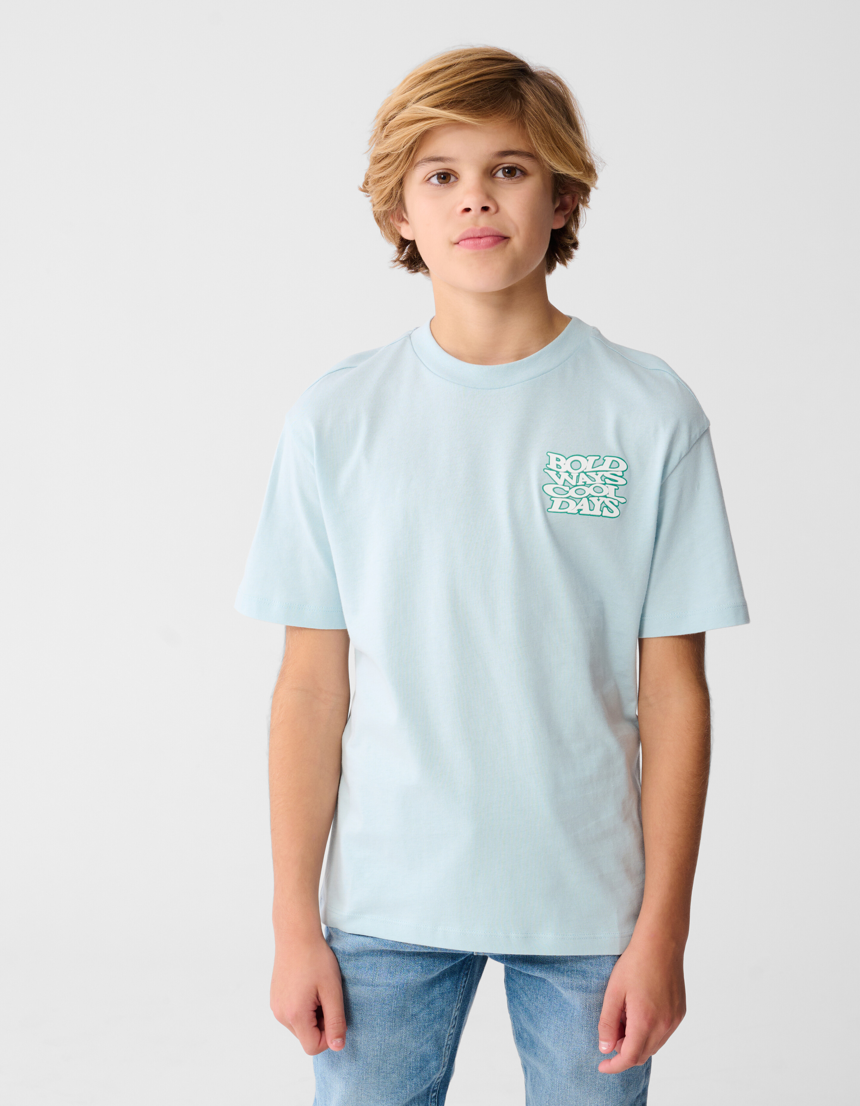 Bold Days Artwork T-shirt Lichtblauw SHOEBY BOYS