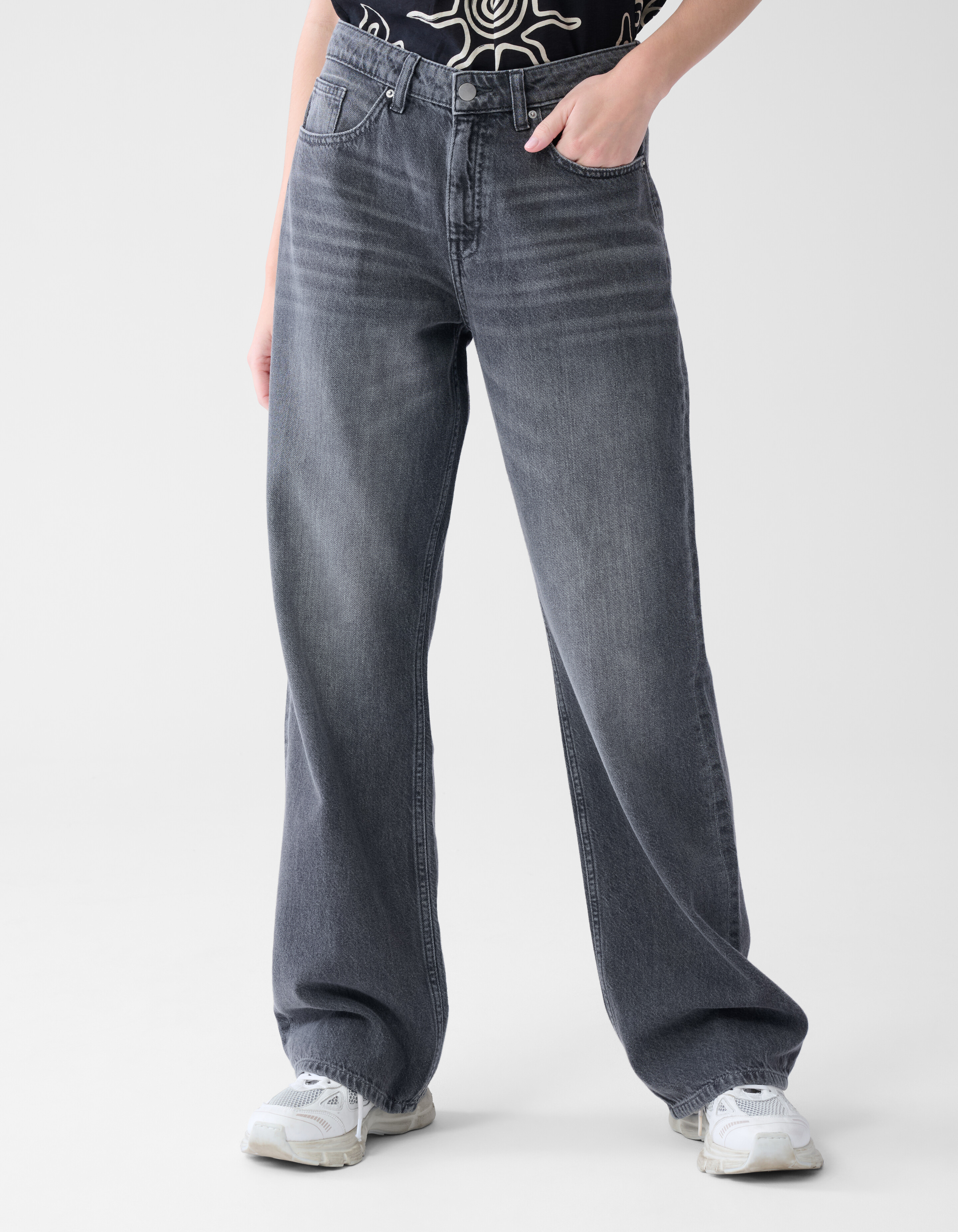 Wide Leg Fit Jeans Grijs SHOEBY WOMEN