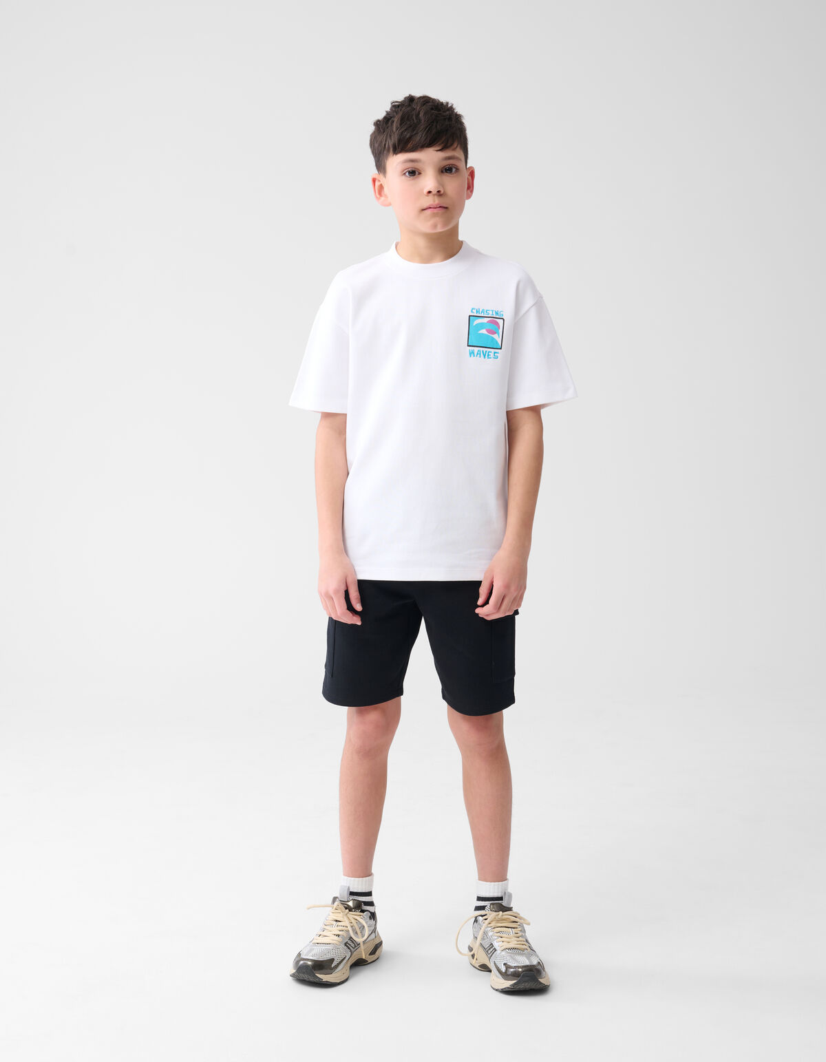 Waves Artwork T-shirt Wit SHOEBY BOYS