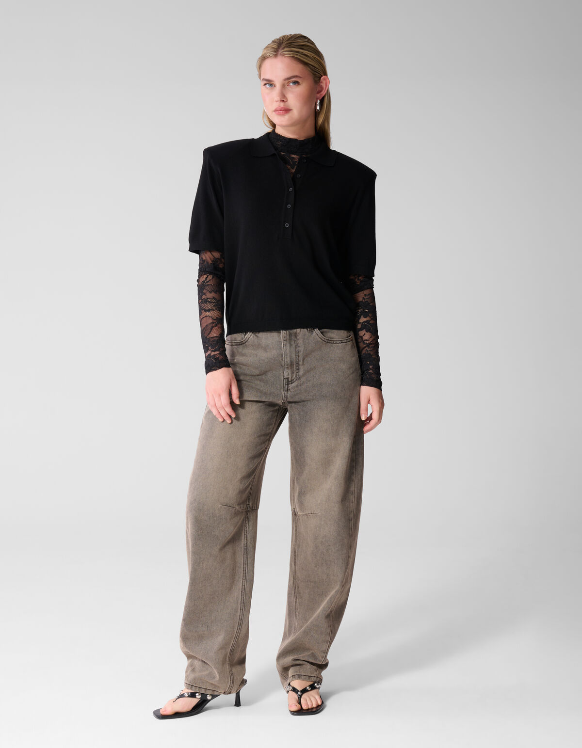 Kanten Top Zwart SHOEBY WOMEN