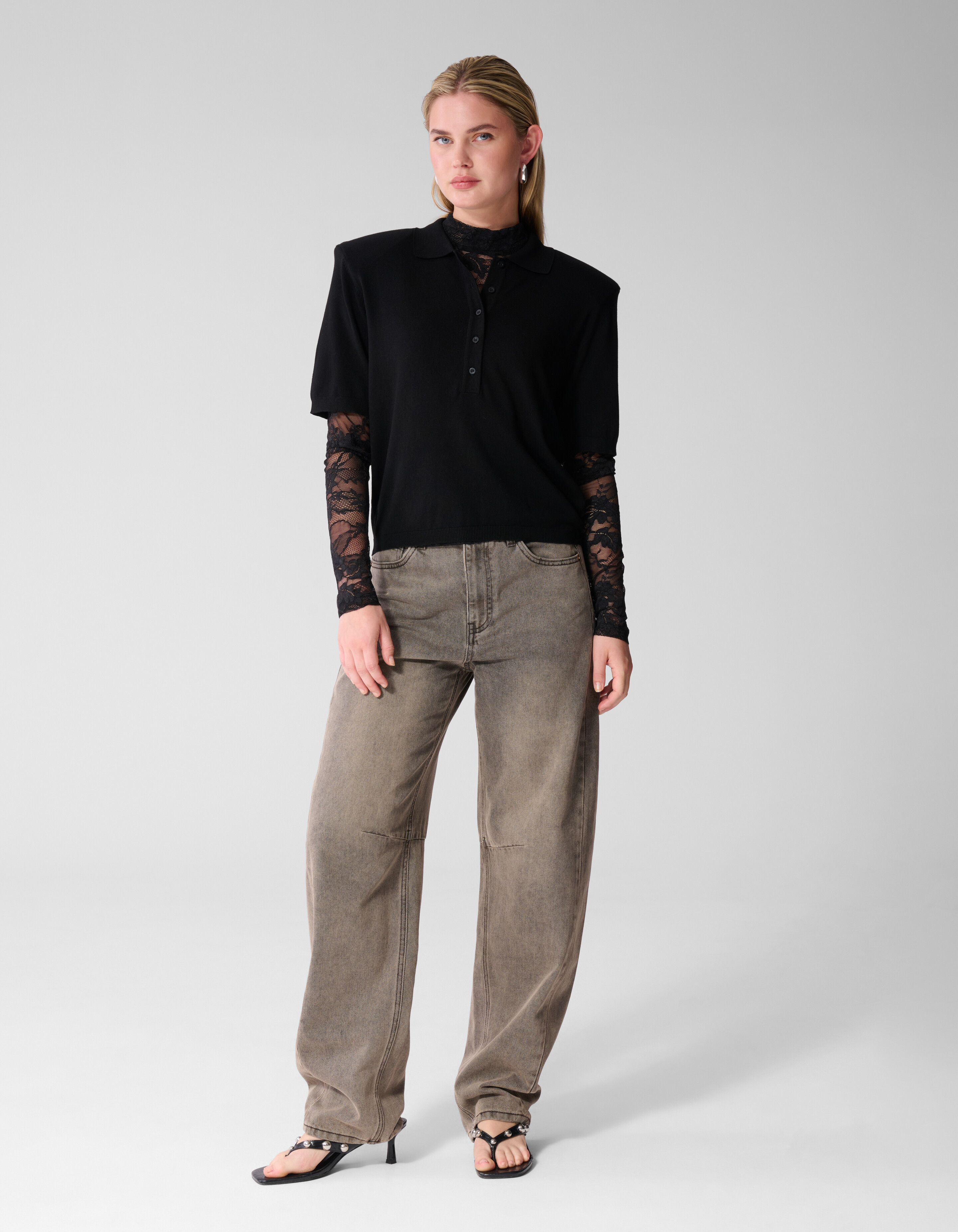 Kanten Top Zwart SHOEBY WOMEN