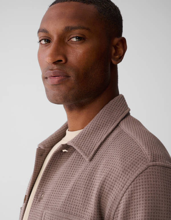 Waffle Overshirt Lichtbruin SHOEBY MEN