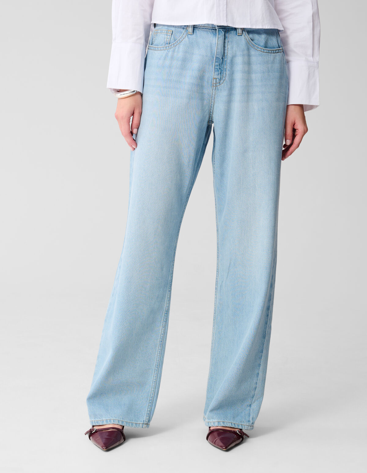 Wide Leg Fit Jeans Extra Lang Bleached SHOEBY WOMEN