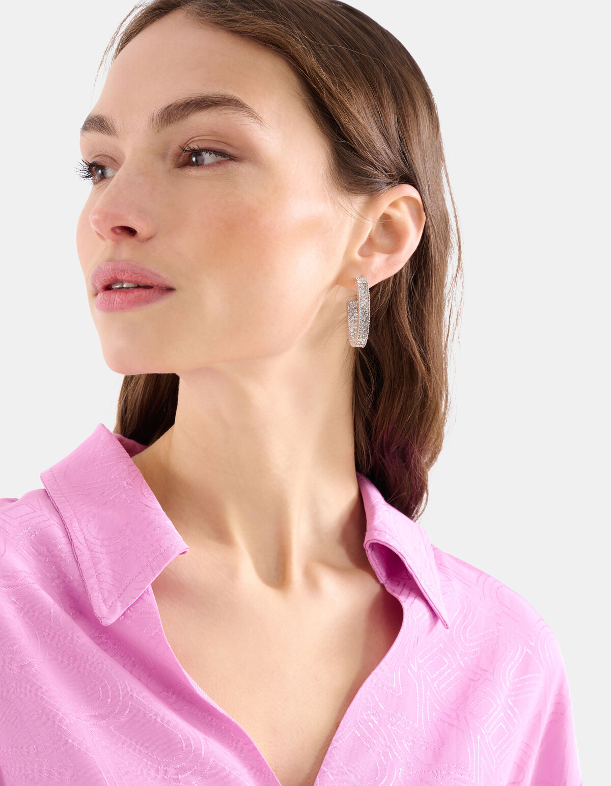 Strass Hoops Oorbellen Zilver SHOEBY ACCESSOIRES