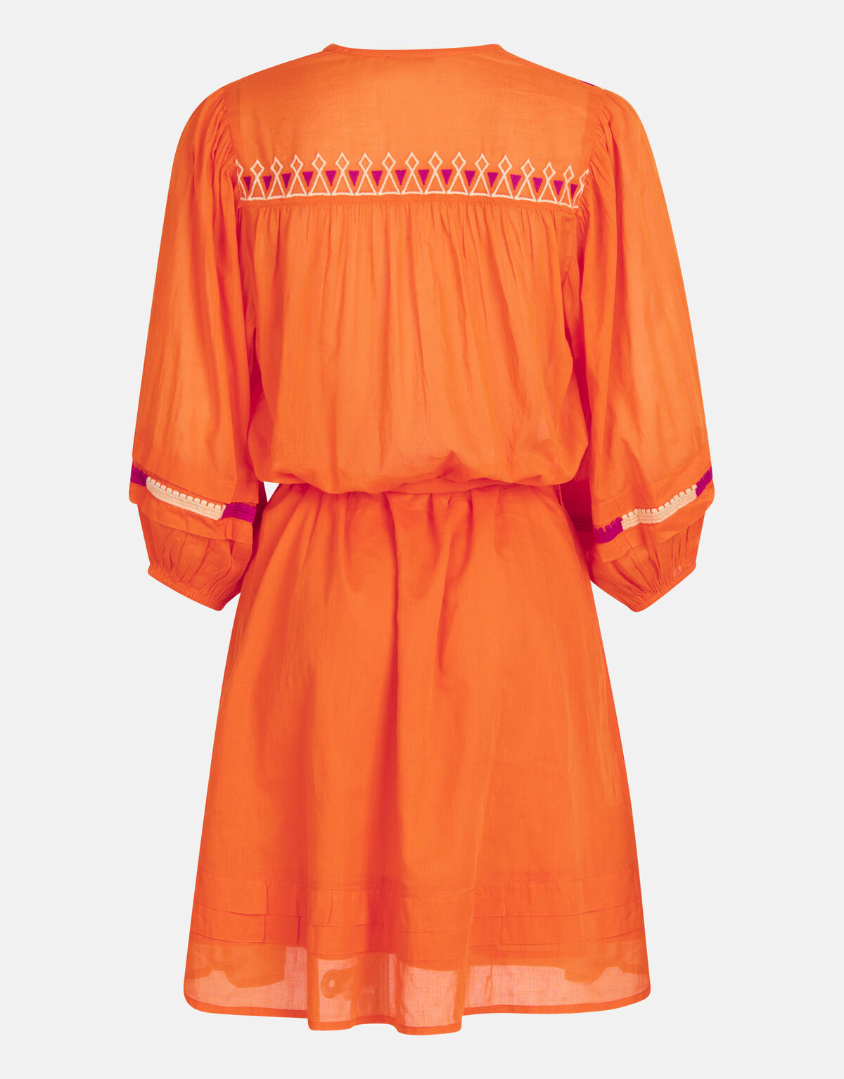 Embroidery Voile Jurk Oranje SHOEBY WOMEN