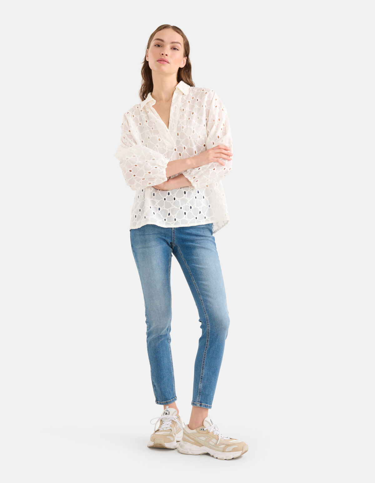 Broderie Blouse Gebroken Wit SHOEBY WOMEN