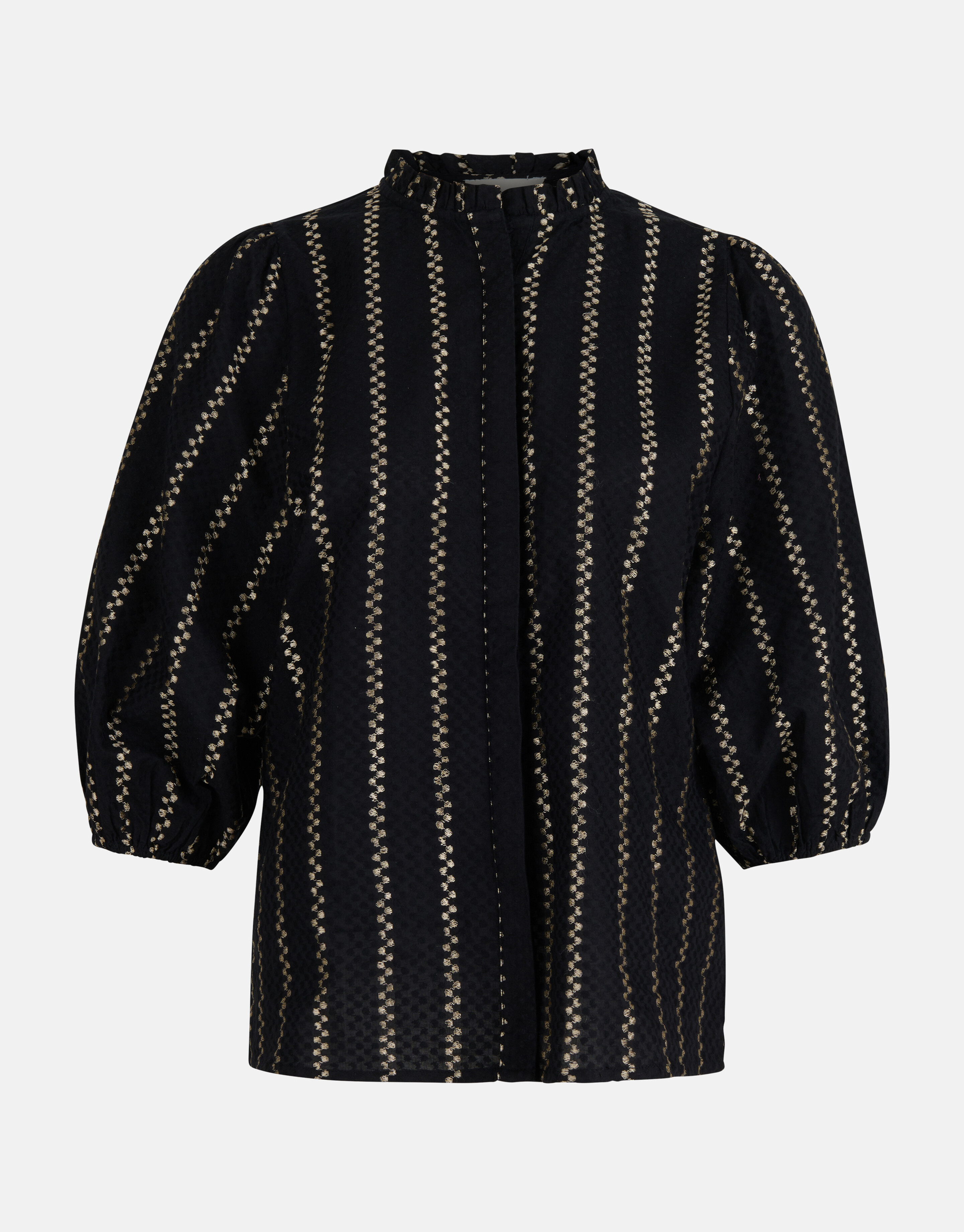 Geborduurde Print Top Zwart SHOEBY WOMEN