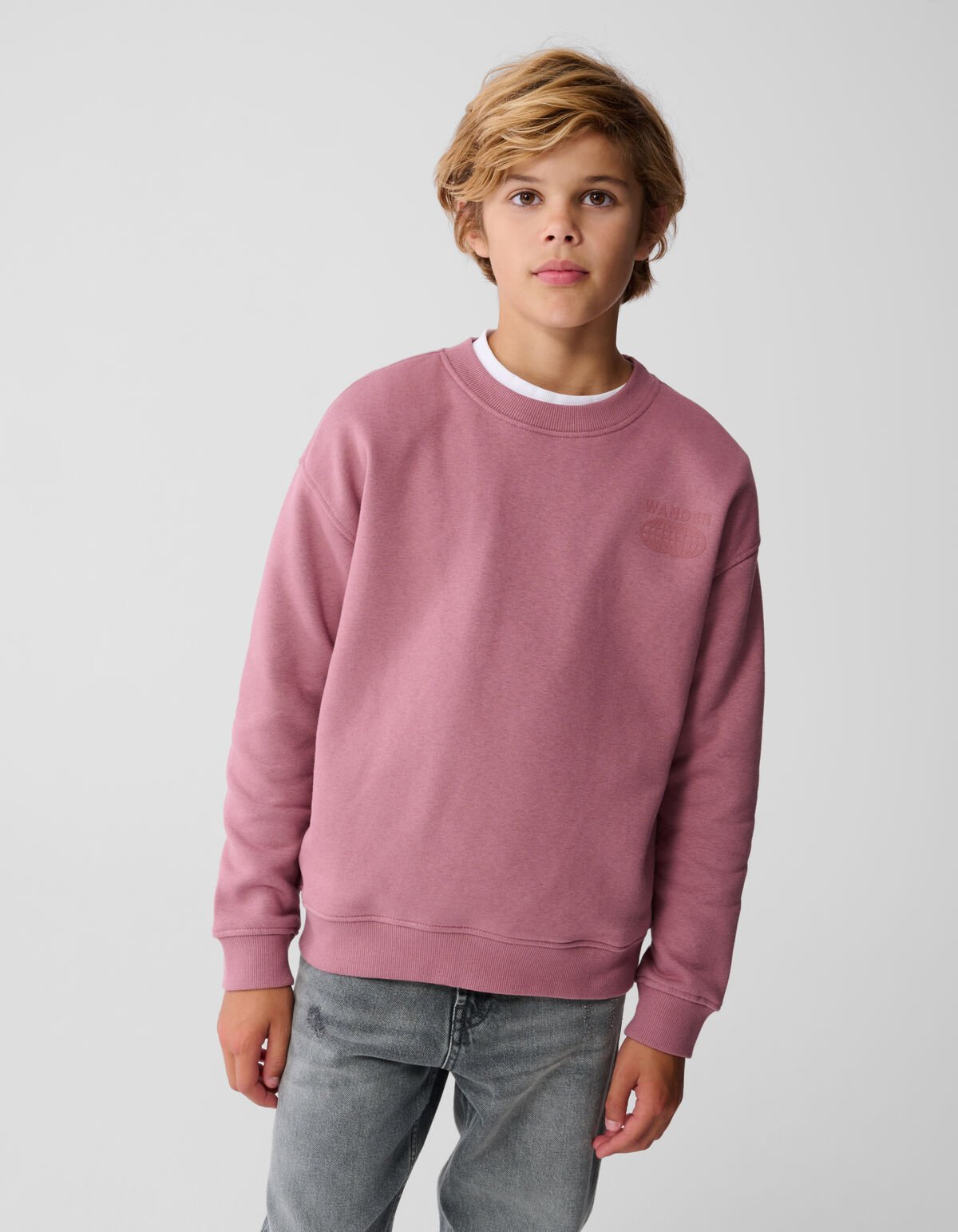 Wanderlust Artwork Sweater Lichtroze SHOEBY BOYS