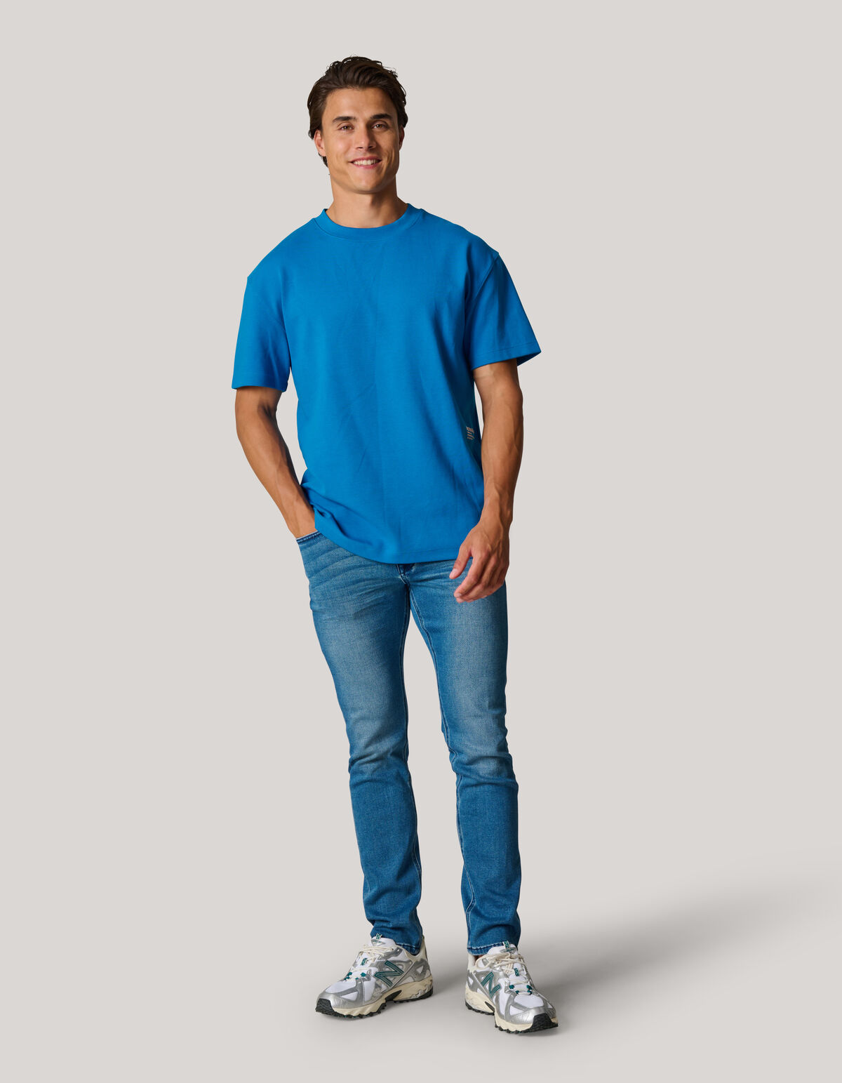 Basic T-shirt Blauw SHOEBY MEN